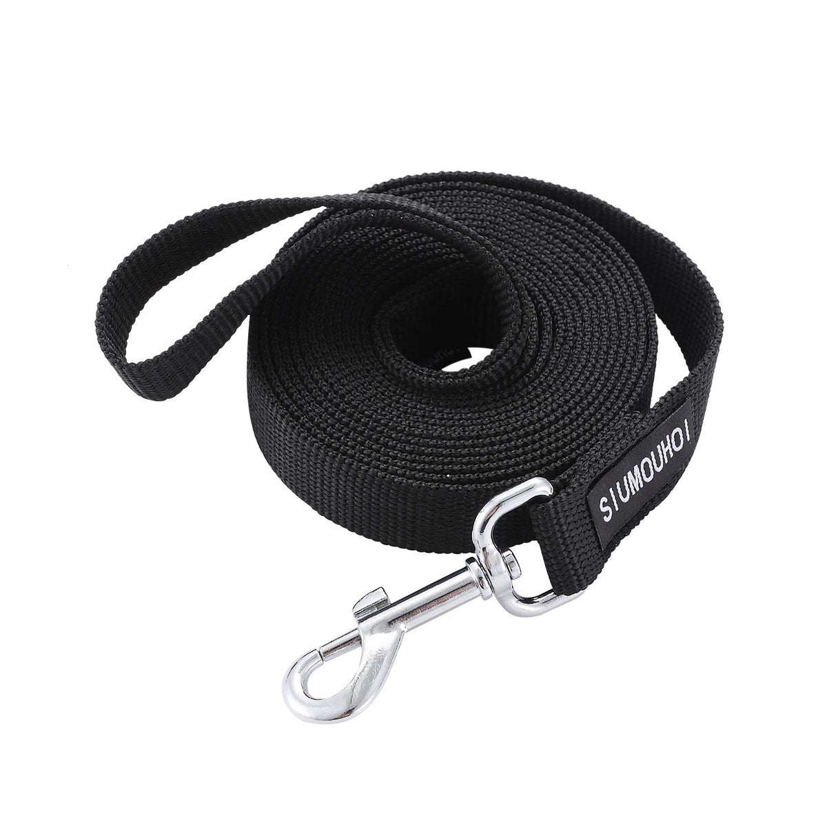 Siumouhoi Strong Durable Nylon Dog Training Leash, 1 Inch Wide Traction Rope, 6 Ft 10Ft 15Ft Long, For Small And Medium Dog (Bla