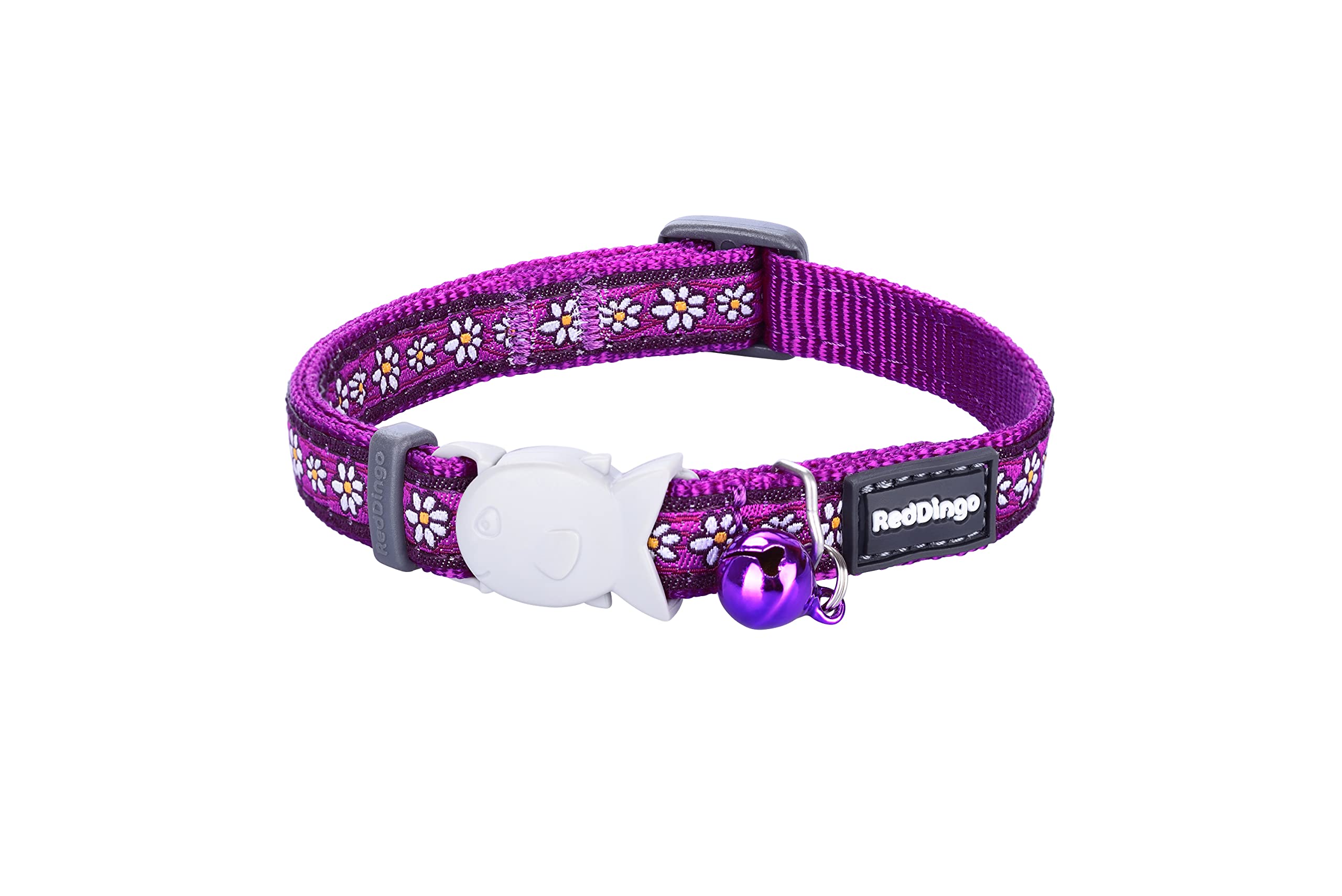 Red Dingo CC-DC-PU-SM Designer Cat Collar, Daisy Chain Purple