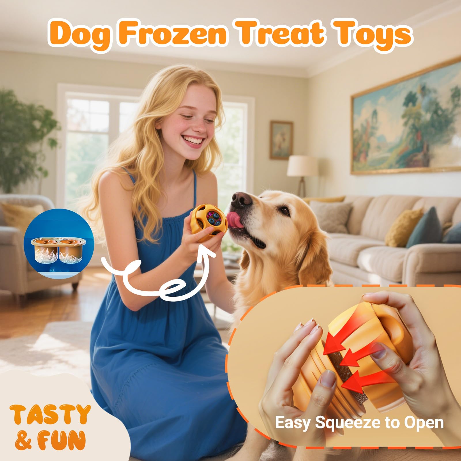 KILIN Dog Enrichment Toys 6 Pack - Dog Toys to Keep Them Busy, Lick Mat, Ball & Bowl with Peanut Butter, Frozen Treat Puzzle Dis