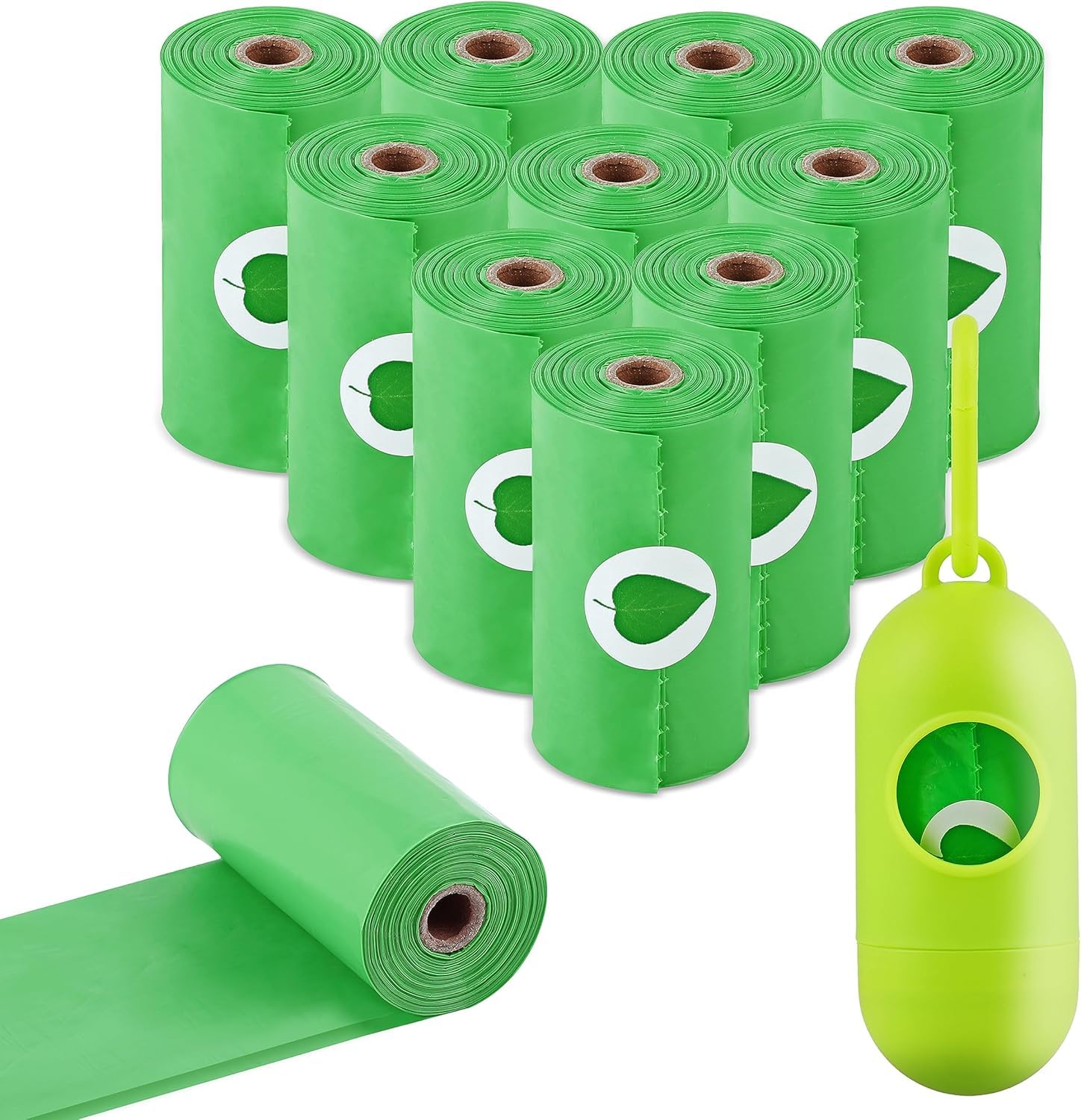 FluffyDream Dog Poop Bags with Dispenser, Pet Waste Bags Doggie Bags, Guaranteed Leak Proof and Extra Thick Waste Bag Refill Rol