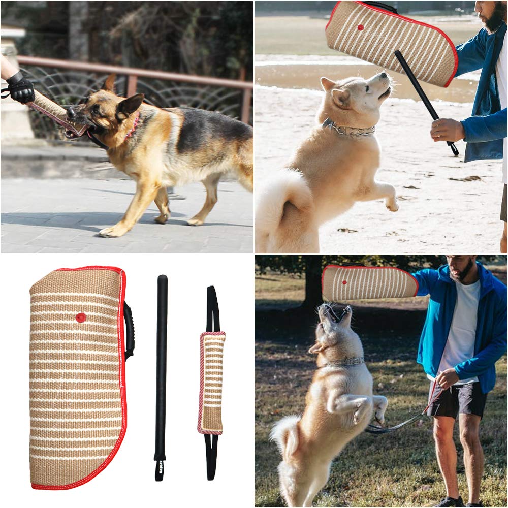DGSL Dog Training Set - Dog Bite Sleeve, Pillow Tug Toy, Stick - Professional Training Equipment for Biting, Interactive, Fetch,