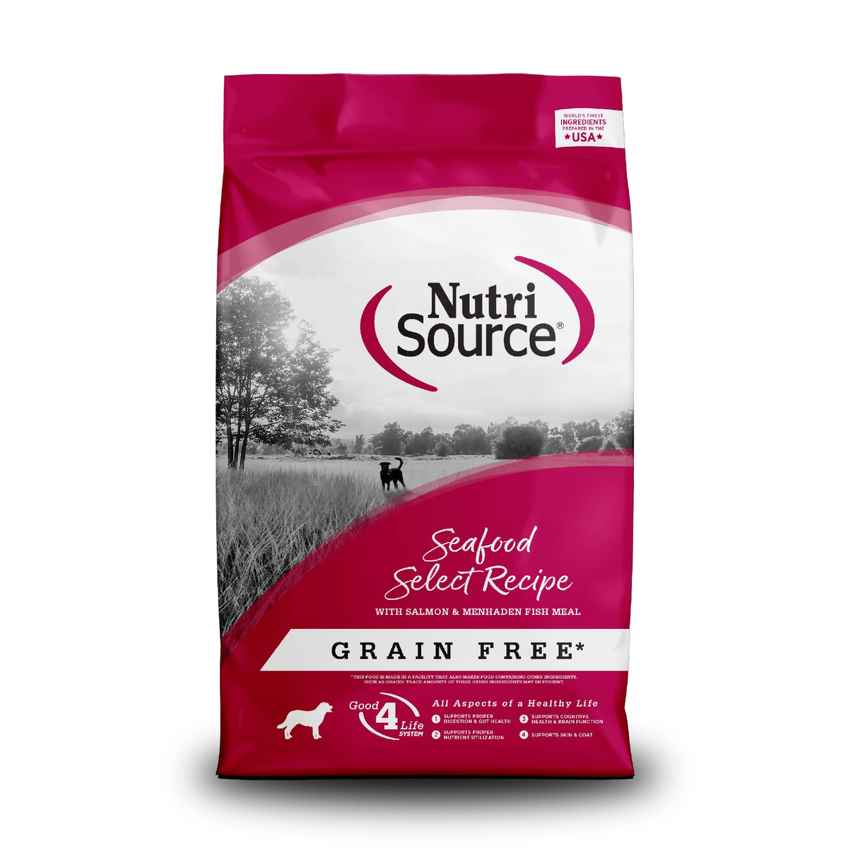 Nutrisource Seafood Select Grain Free Dry Dog Food, Salmon And Menhaden Fish Meal, 12Lb