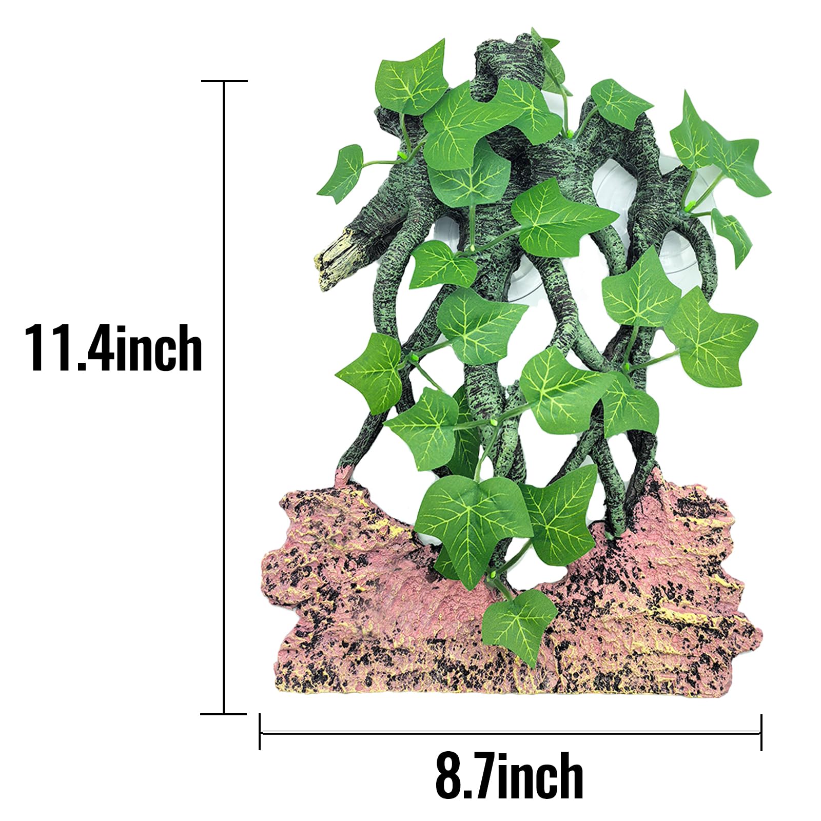 Bnosdm Reptile Climbing Branch,Crested Gecko Climb Corner Branch With Suction Cup,Bearded Dragon Resin Tree Branches,Reptile Tank Rainforest Background Decor For Lizard Chameleons Hermit Crabs Spiders