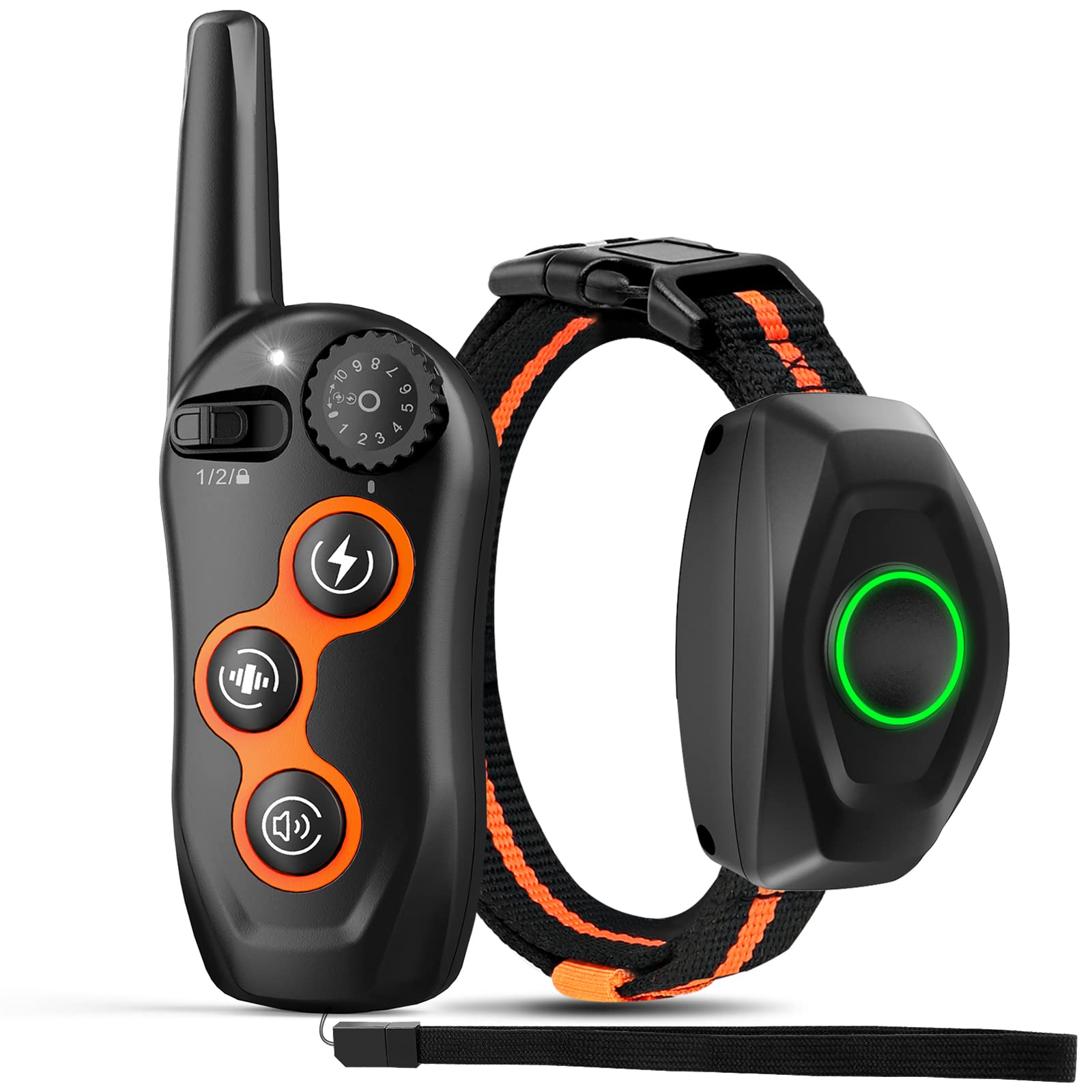 Dog Training Collar, Ipx7 Waterproof Dog Shock Collar With Remote Control Range 1300Ft, 3 Training Modes, Beep, Shock, Vibration