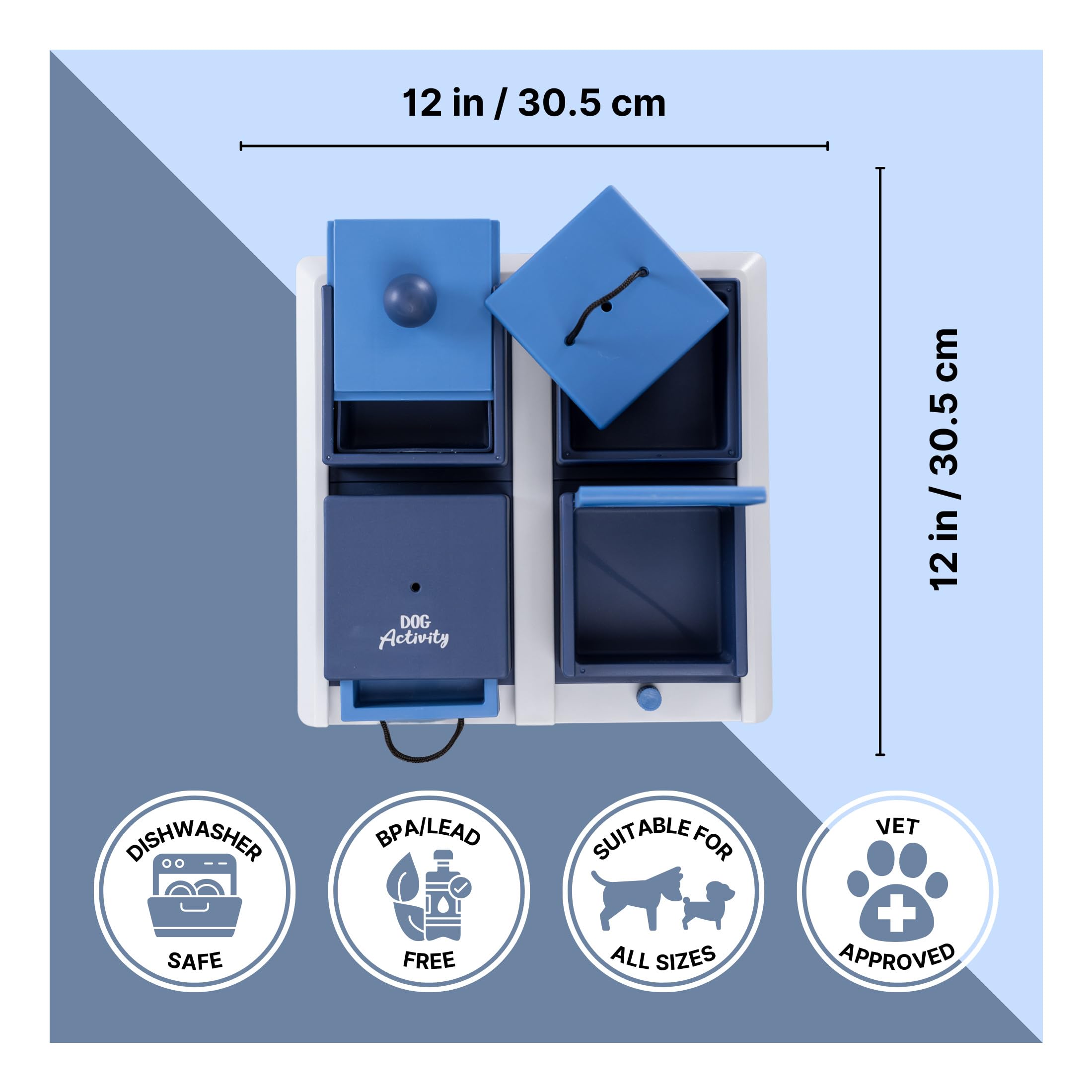 TRIXIE Poker Box 1 Strategy Game - Intermediate Dog Puzzle Toy, Level 2, Rubber Material, Interactive Enrichment