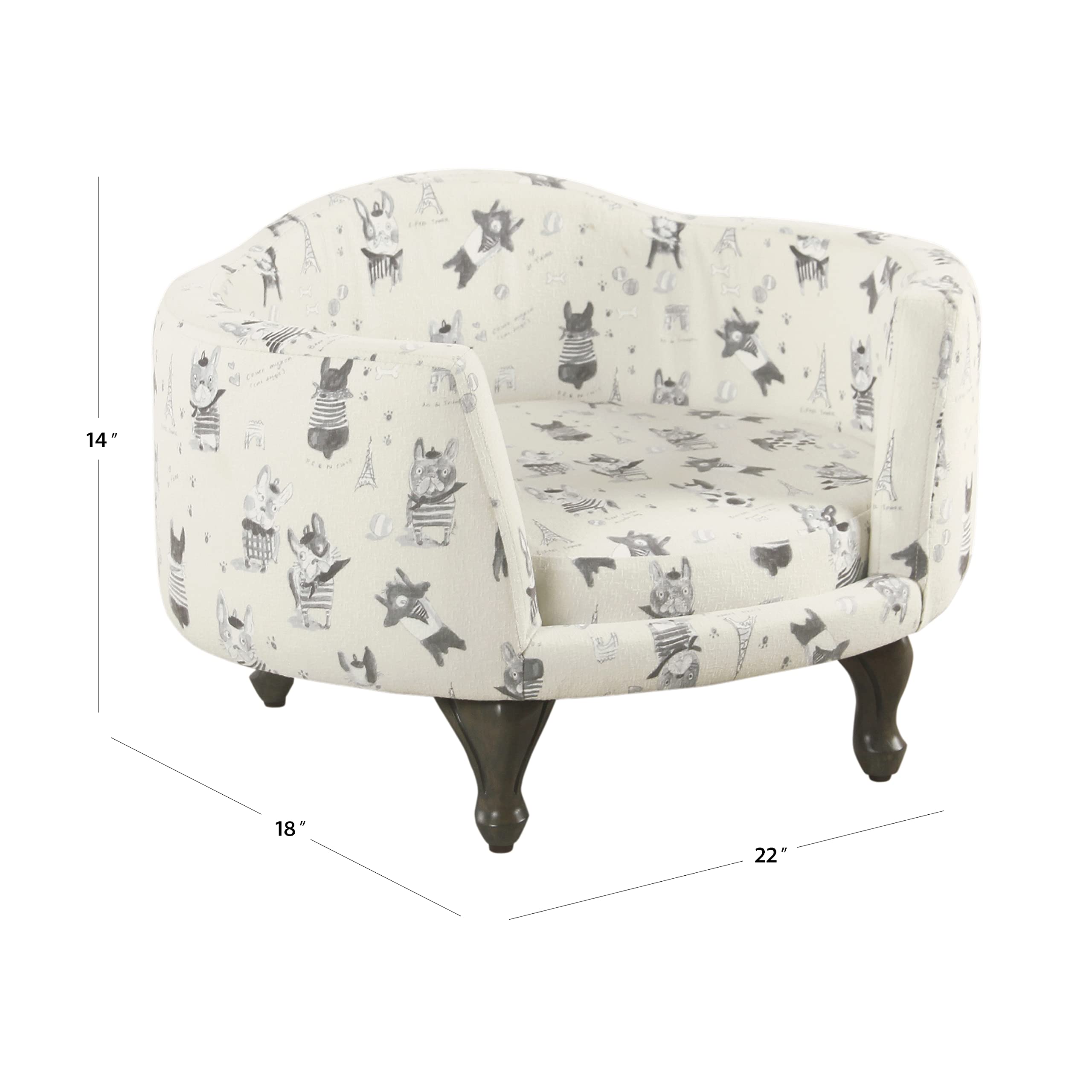Homepop Home Decor | Upholstered Curved Pet Bed | Luxury Cat & Dog Beds & Furniture | Round Pet Bed Created With Stain Resistant