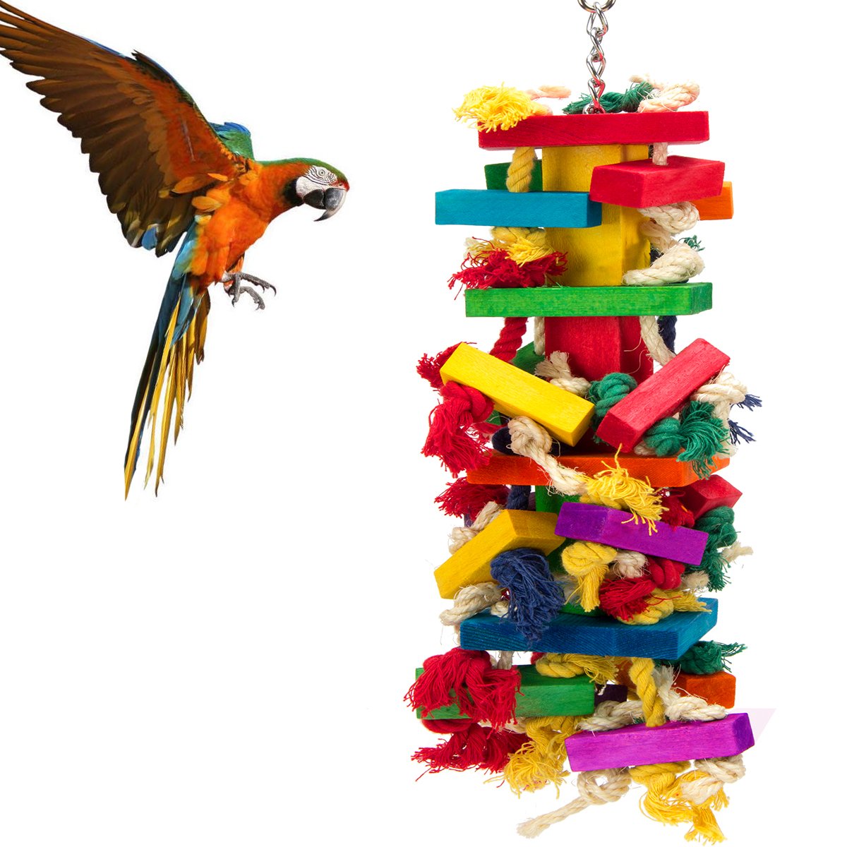 Extra Large Bird Parrot Toys For Macaws, African Grey, Amazon Parrots Bird Gifts