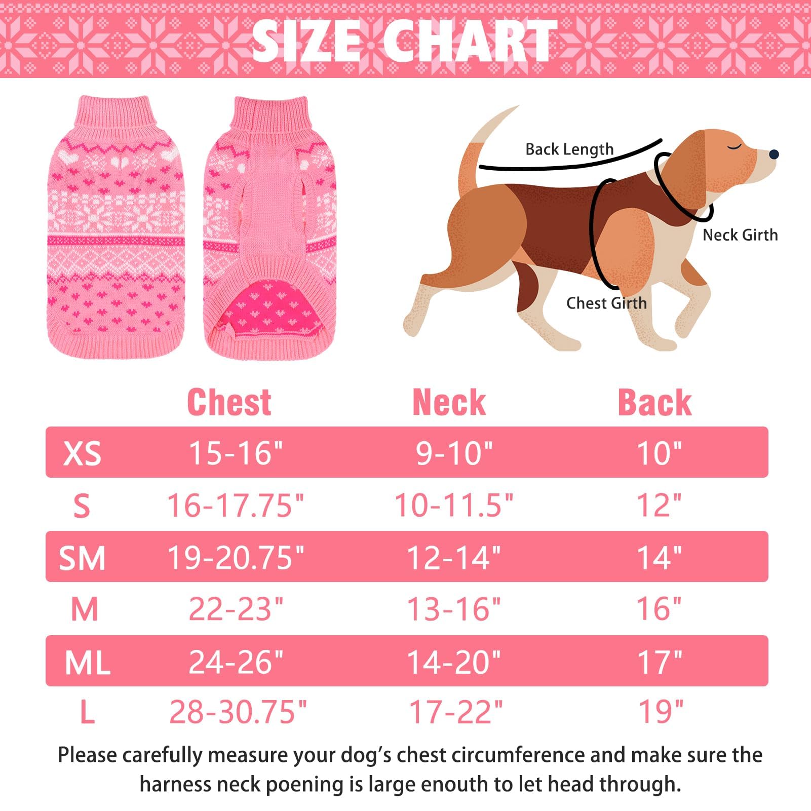 Scenereal Dog Sweaters For Small Medium Large Dogs, Turtleneck Pullover For Christmas Winter Holiday, Snowflake Coat Dog Clothes
