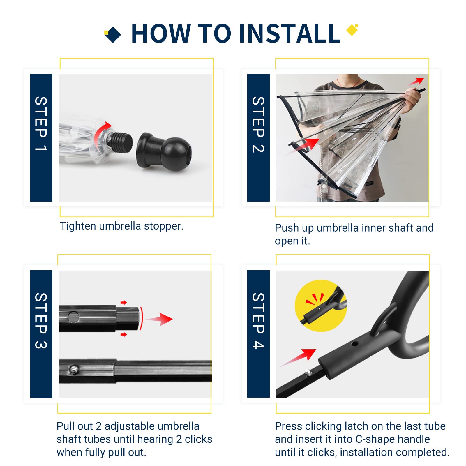 Lesypet Dog Umbrella With Leash, Clear Umbrella For Dog With Leash For Small Pets, Metal Leash