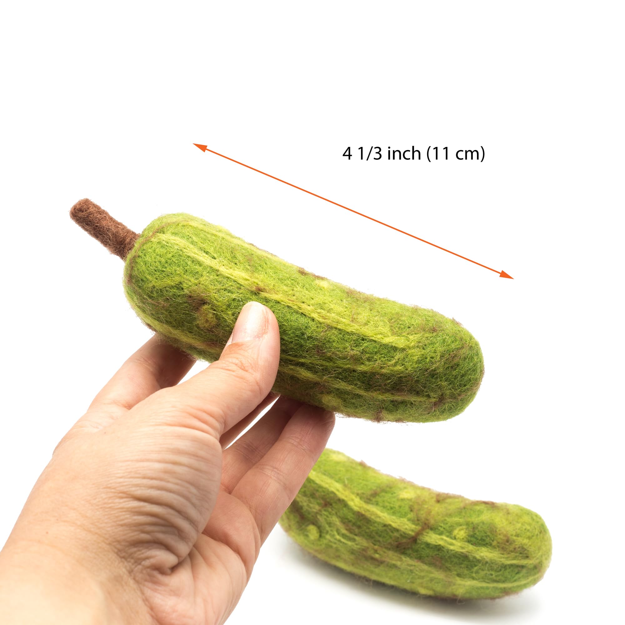 Glaciart One Cat Toy Pickle - 2 Pcs | Soft Fuzzy Enrichment 100% Natural Wool - Interactive Catnip Play Cat Toy Set - Safe For P