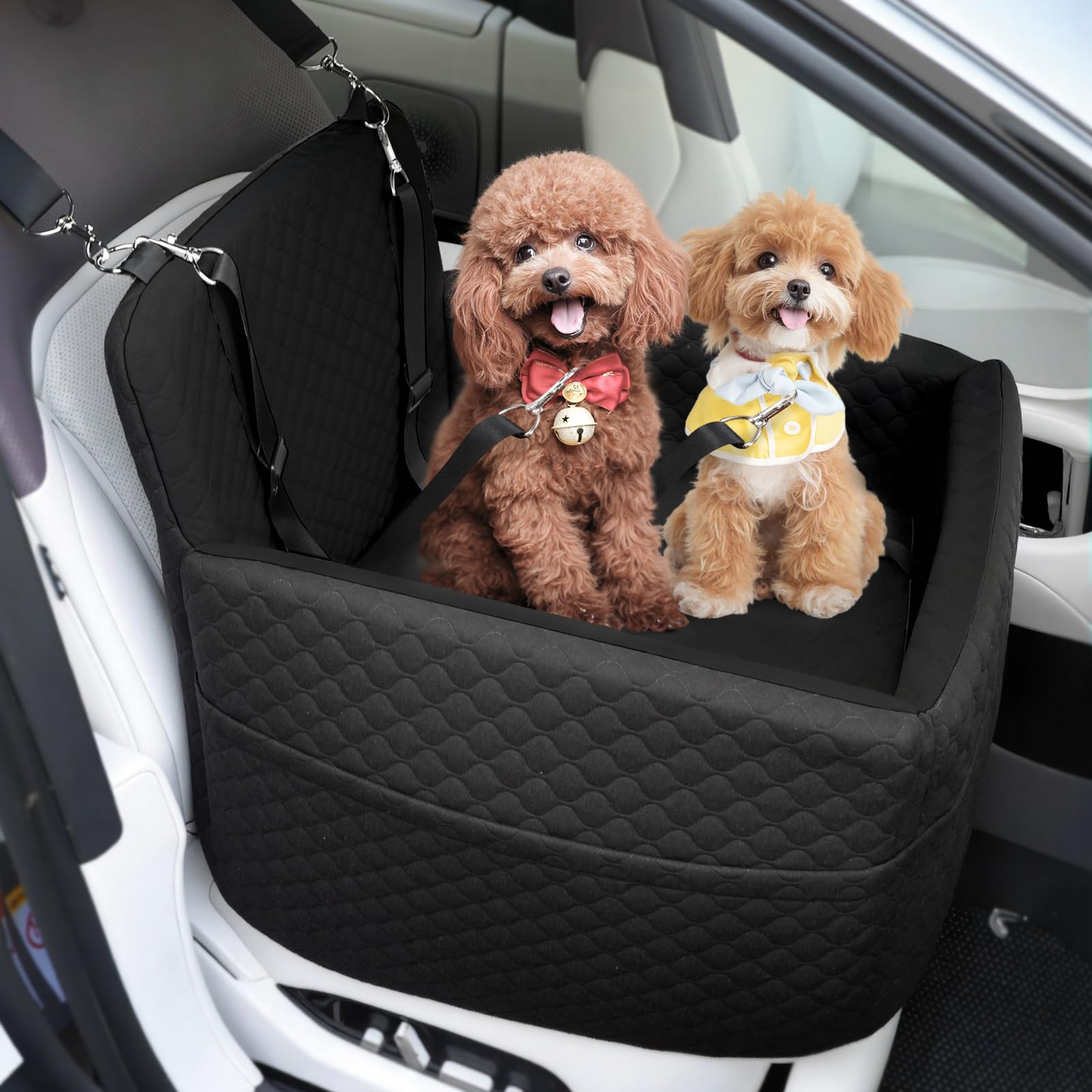 Petcozife Dog Car Seat for Small & Medium Dogs Under 35lbs, Detachable & Washable Pet Car Seat, Interior Height 6 Inches Pet Tra