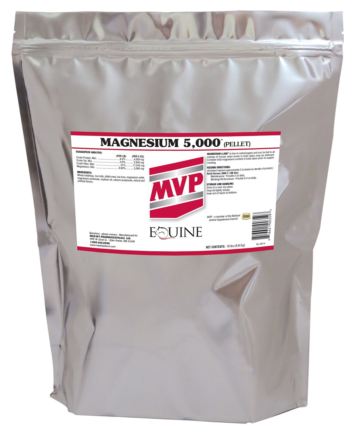 Magnesium 5000 (10Lb) Calming/Metabolism/Muscle Function Support For Horses.