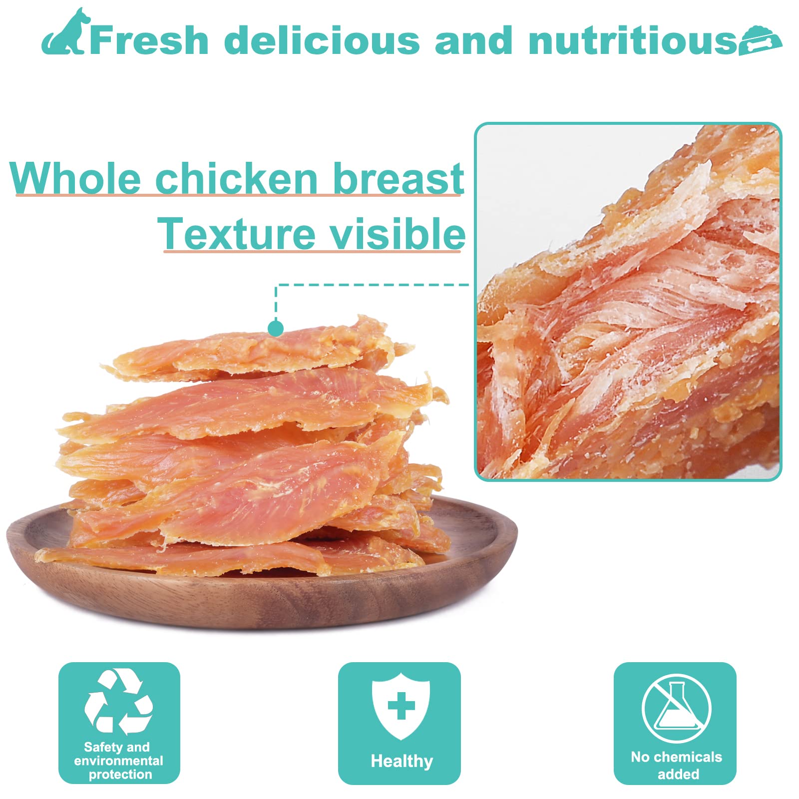 Pawant Chicken Jerky for Dogs Treats Training Snacks Dog Chew Treats Rawhide Free for Small and Large Dog 0.5lb/227g