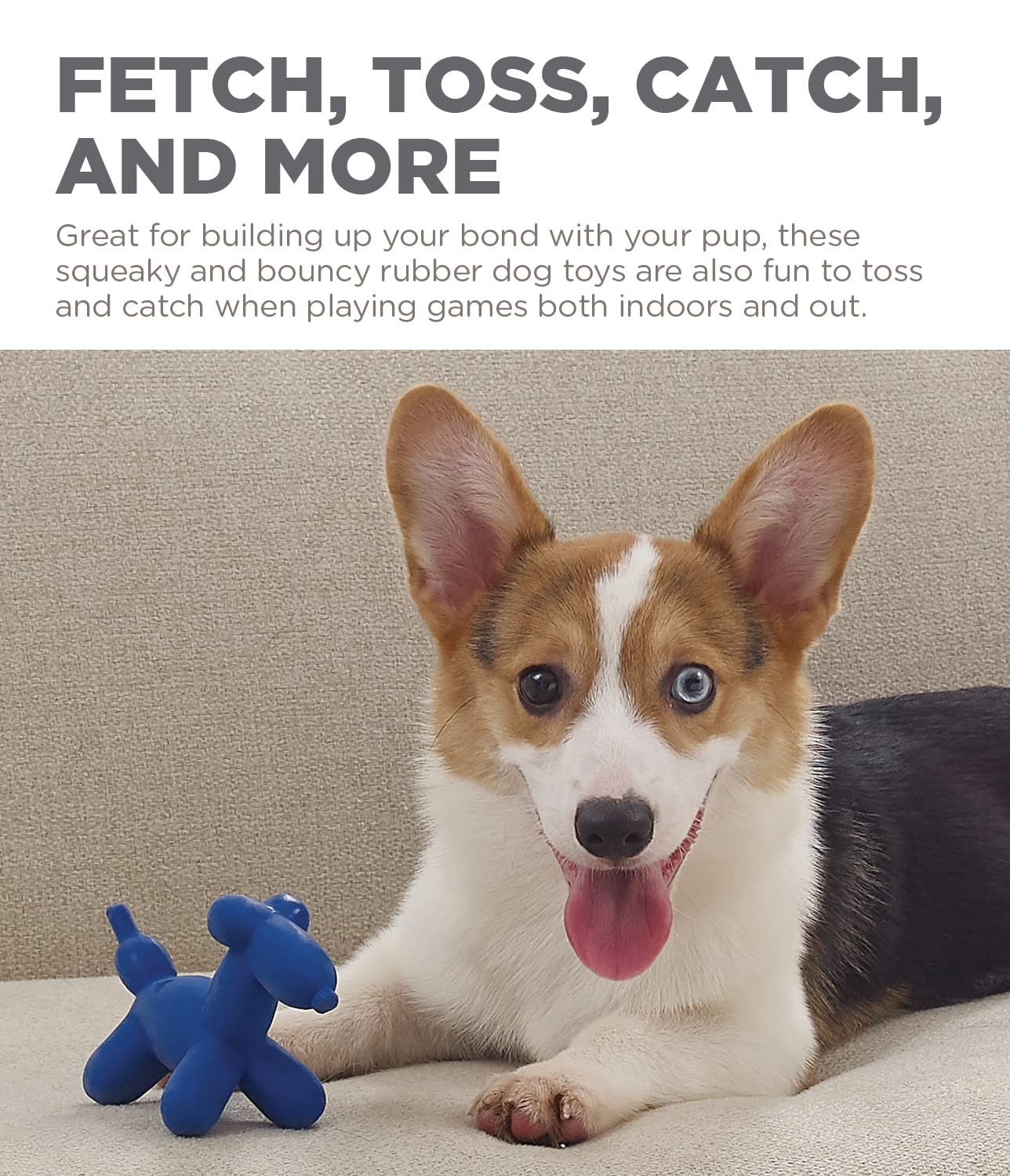 Outward Hound Latex Rubber Balloon Squeaky Dog Toy, X-Small, Blue, Model 79930XS