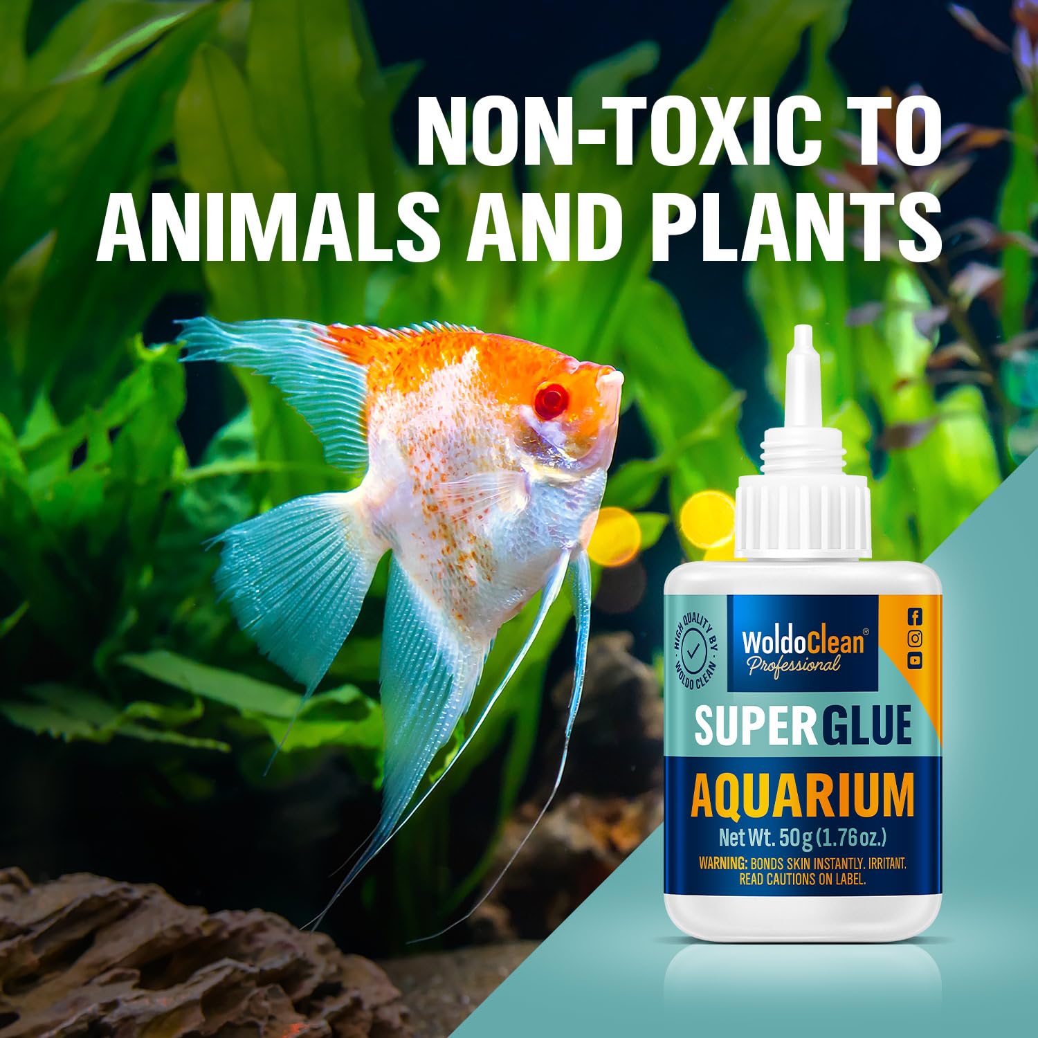 Aquarium Super Glue for mosses and Plants - for Freshwater and Saltwater Aquariums 50g