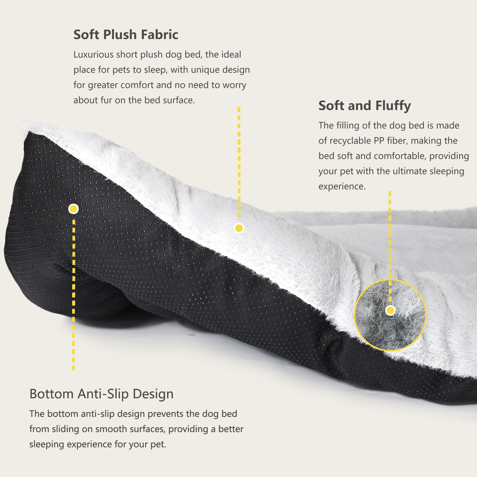 36 Inch Dog Crate Bed Washable,Extra Soft Dog Crate Pad 36 X 24 Fit Kennel Or Cage With Anti-Slip Bottom Fluffy Plush Sleeping M