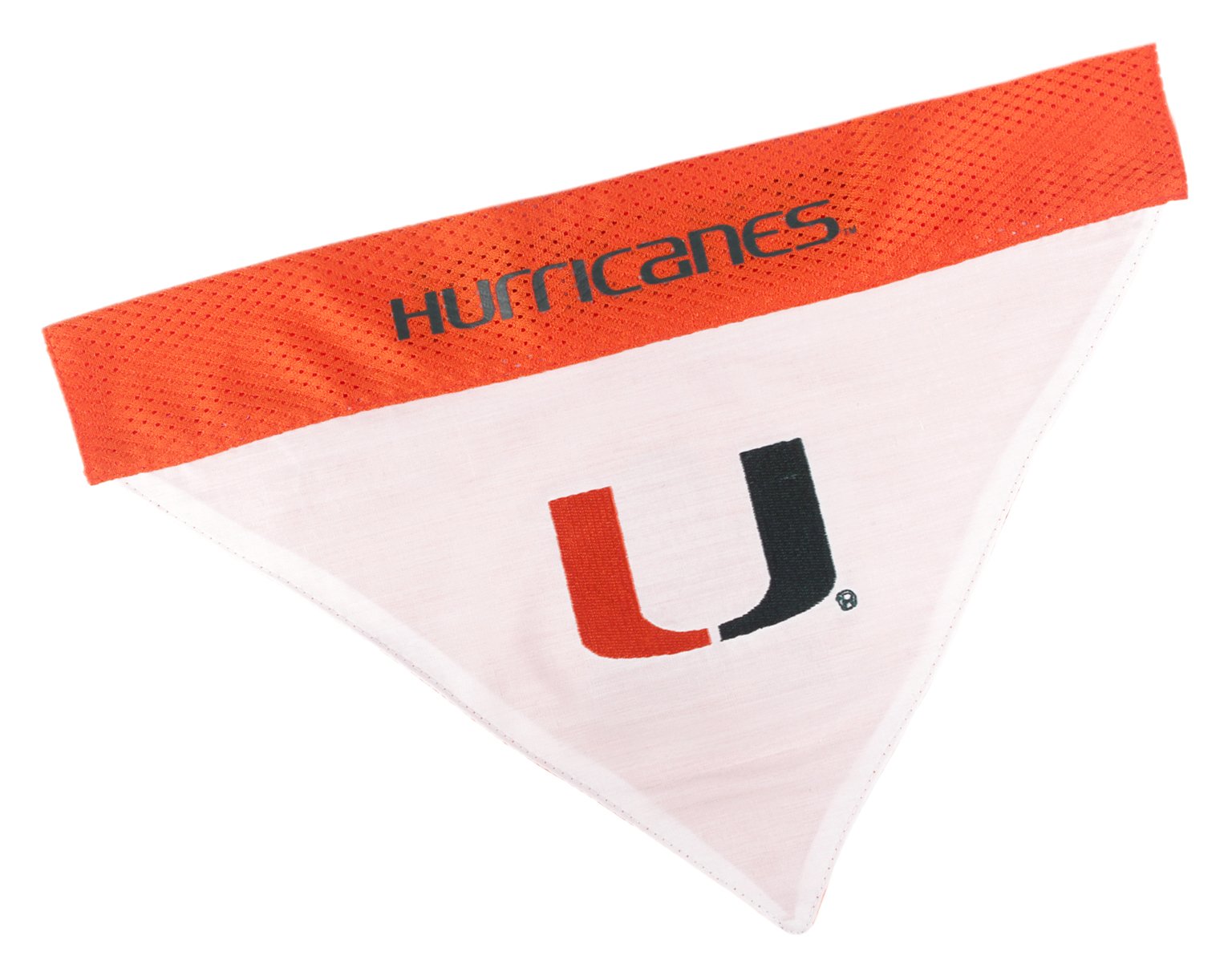 Pets First Collegiate Pet Accessories, Reversible Bandana, Miami Hurricanes, Large/X-Large