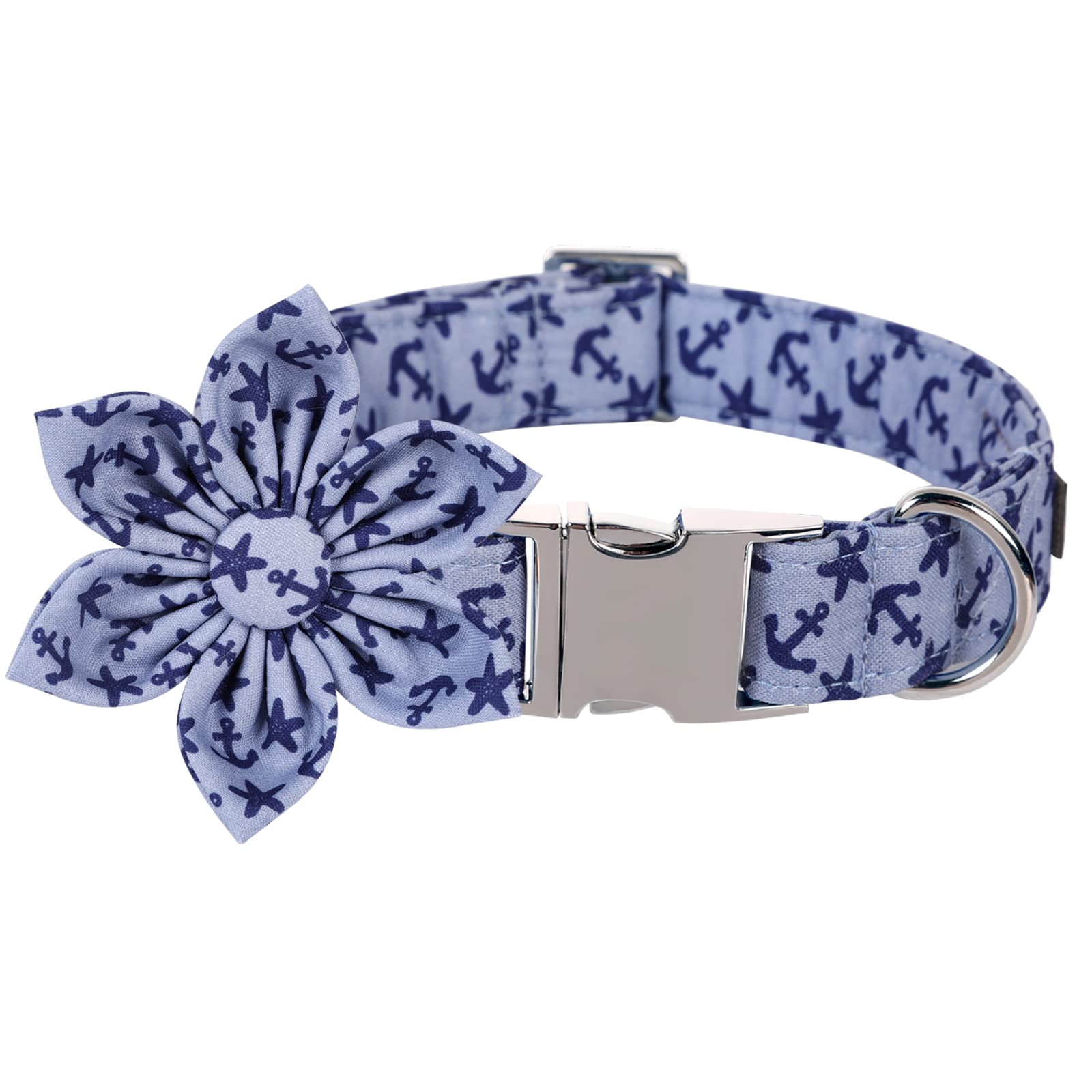 Lionet Paws Dog Collar With Flower, Summer Flower Collar For Dog,Adjustable Comfortable Dog Collar Gift For Puppy Small Medium L