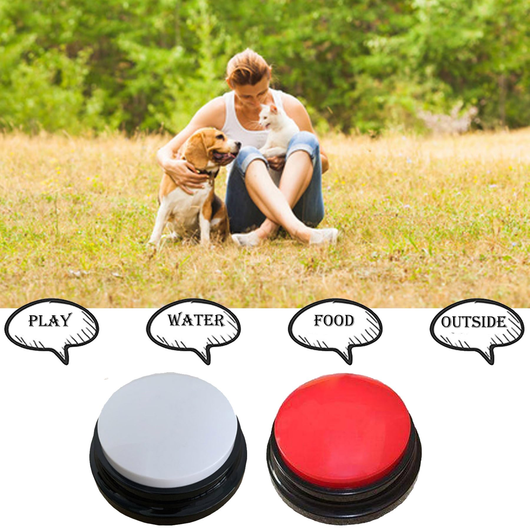 Dog Buttons for Communication,Voice Recording Buttons,Dog Communication Buttons Training Talking Buttons for Pets,30 Second Reco