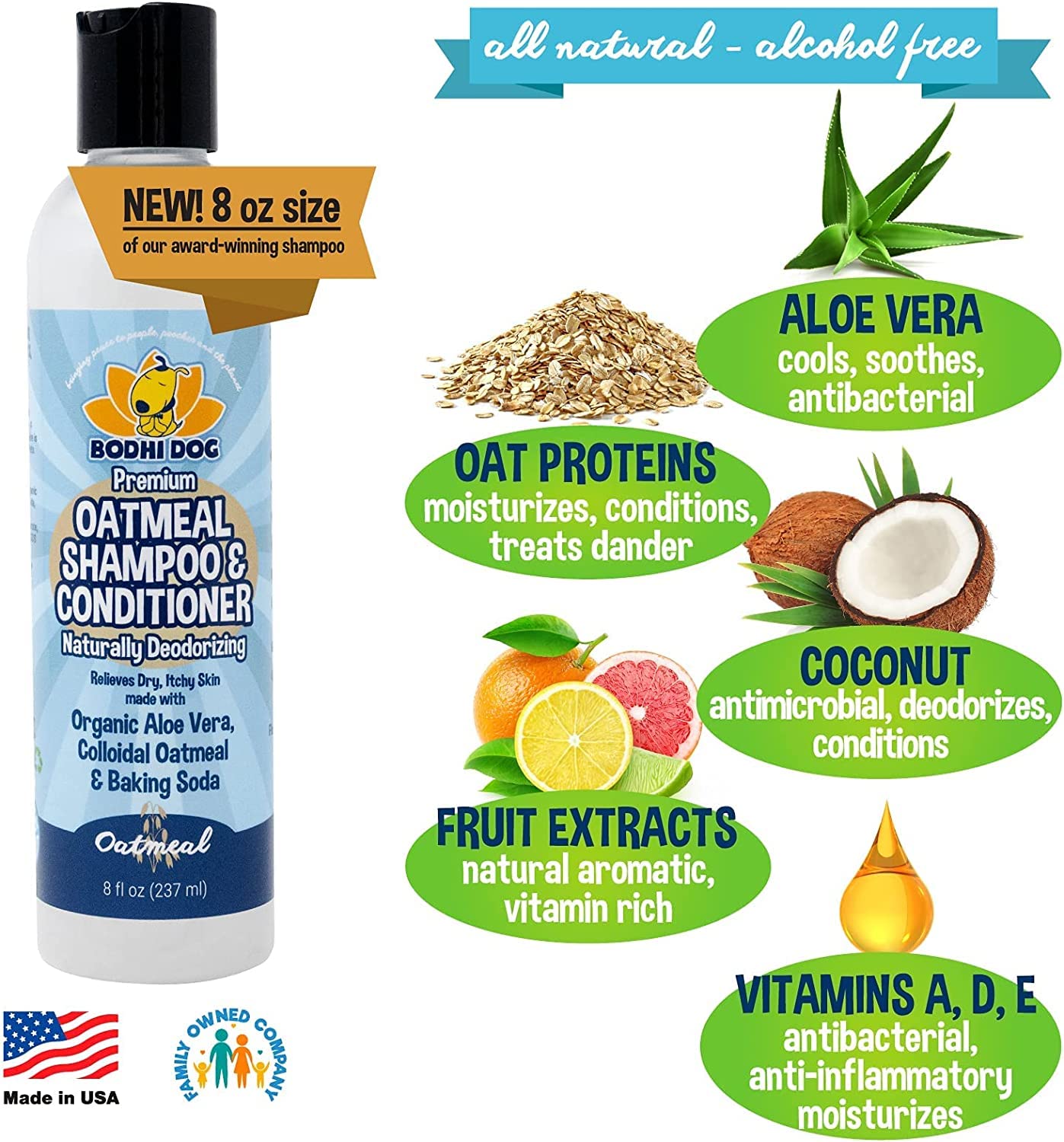 Bodhi Dog Baby Powder Scented Cat & Dog Cologne 4Oz + Oatmeal Dog Shampoo & Conditioner For Pet Grooming 8Oz | Moisturizing Dog Shampoo For Sensitive Skin | Deodorizing Cat And Dog Grooming Bundle