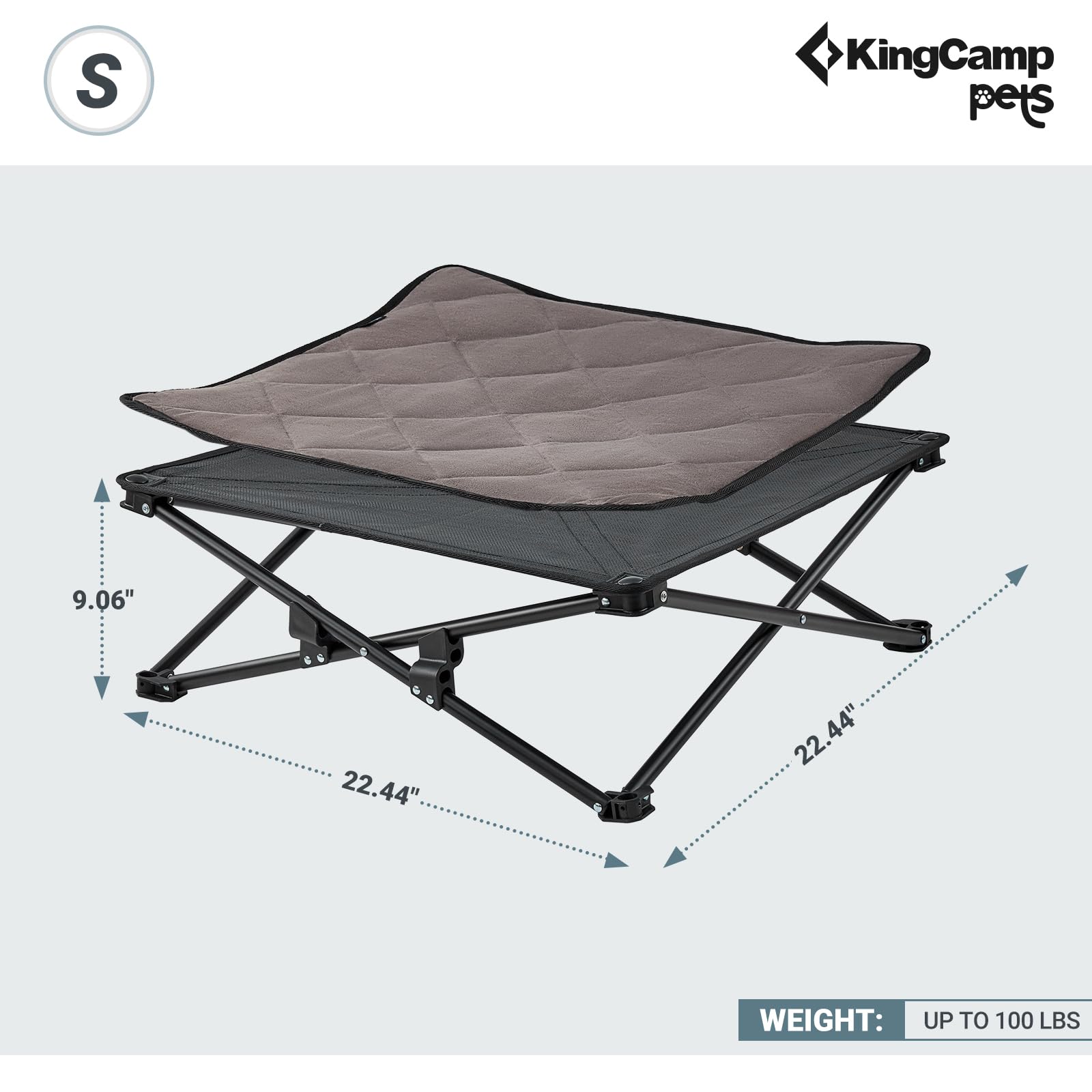 KingCamp Cooling Elevated Dog Bed for Small Dogs, Raised Puppy Bed Dog Cot Fits Up to 100 Lbs, Portable Folding Couch with Durab