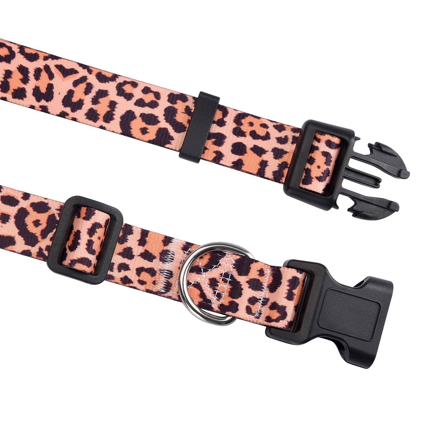 Hqyddmi Leopard Pattern Dog Collar And Leash Set - Comfortable For Small, Medium, Large Dogs