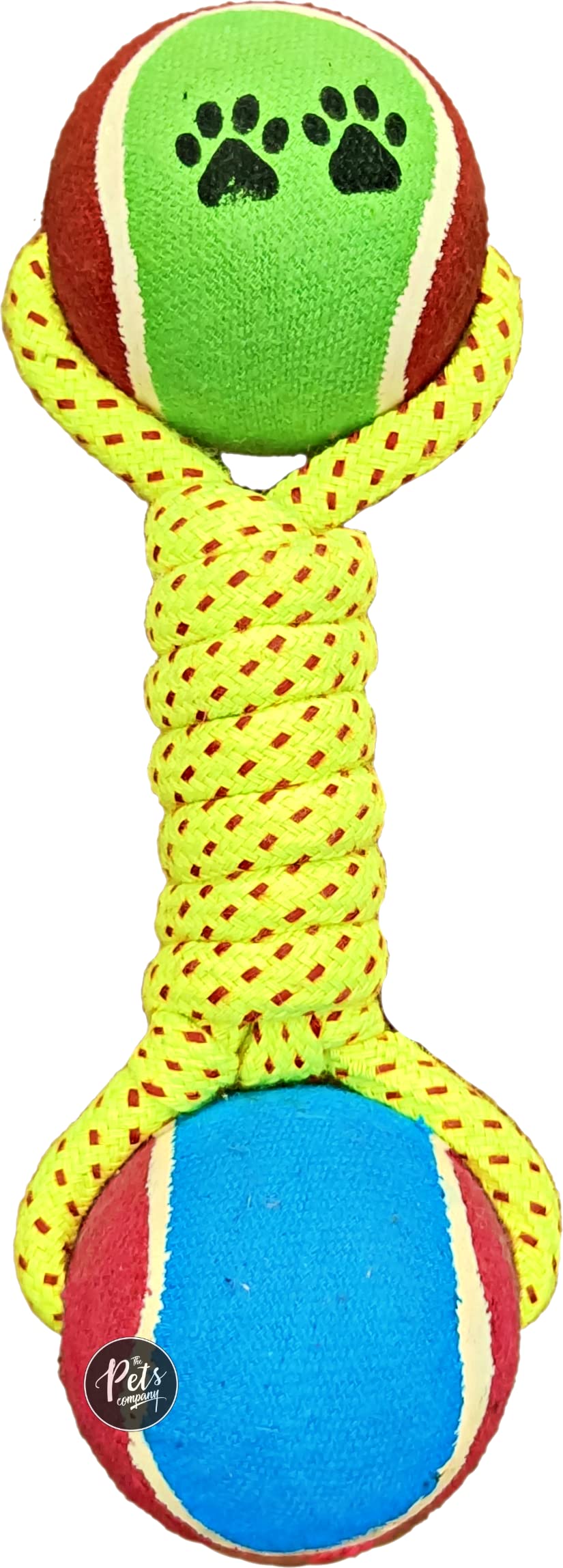 The Pets Company Tennis Ball Dumbell Dog Rope Toy for Puppy Teething, Rope Dog Toys for Medium & Small Dogs