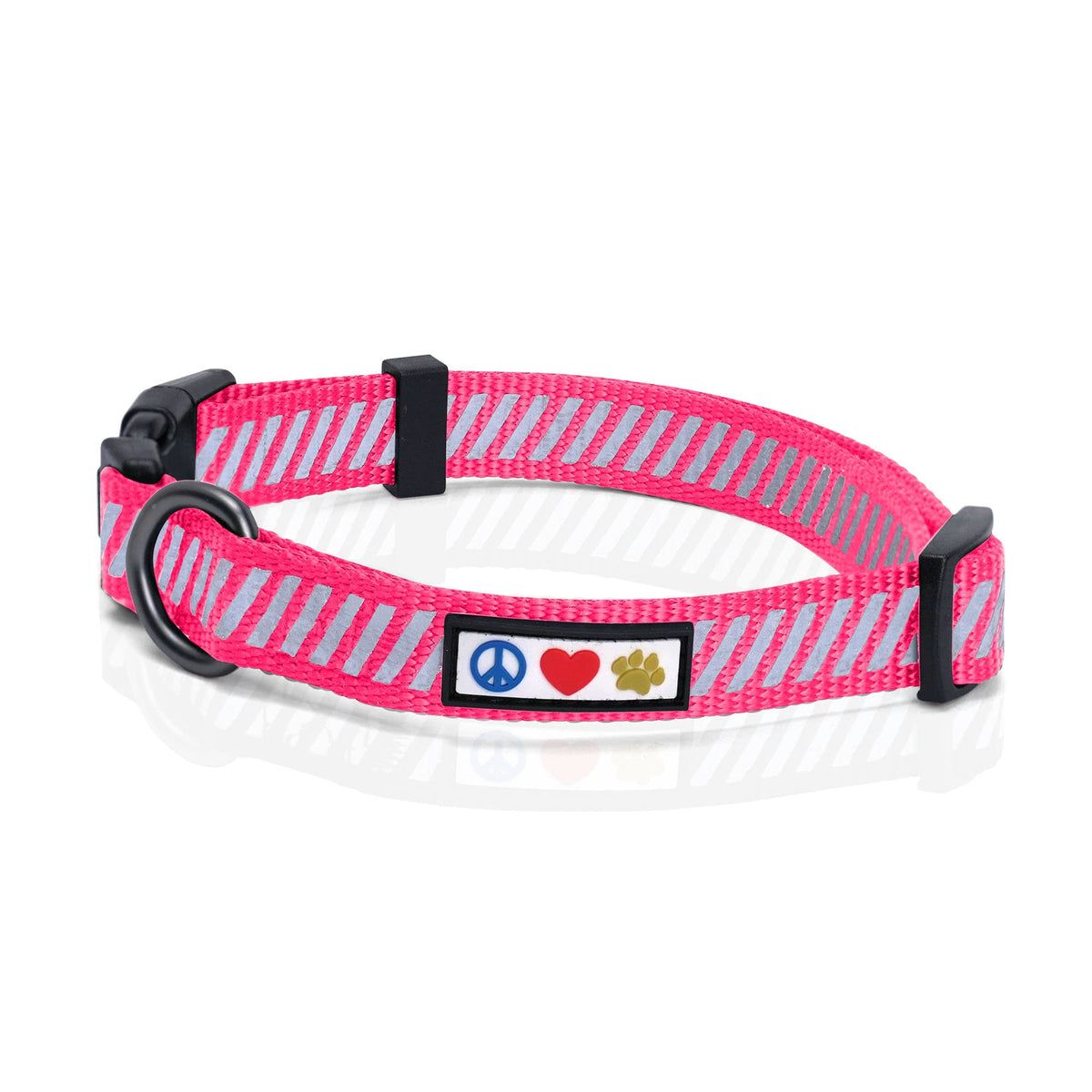 Pawtitas Reflective Dog Collar For Dog And Puppies A High Visibility Collar With Reflective Bands | Adjustable Dog Collar Heavy 
