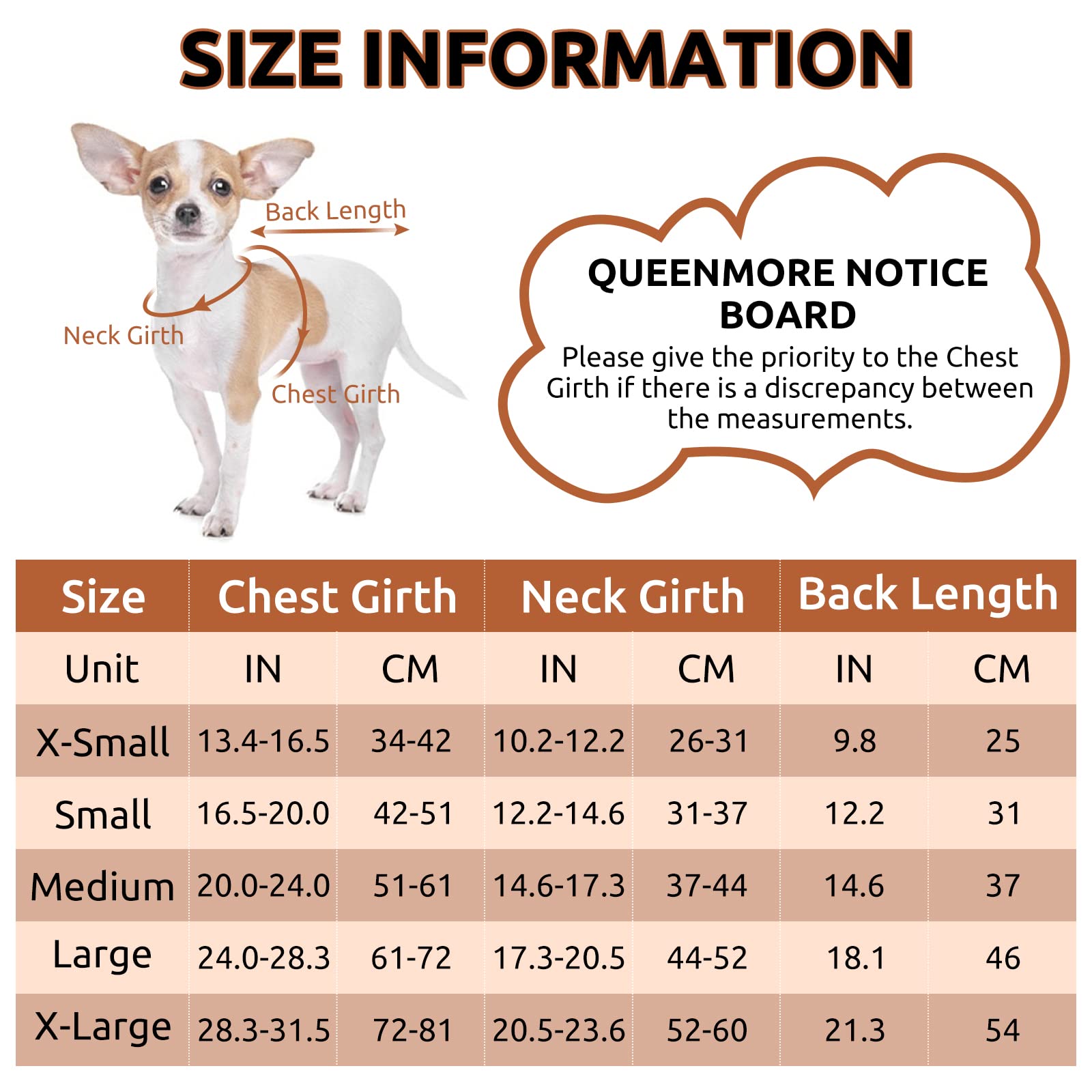 Queenmore Cold Weather Dog Coat, Winter Quilting Dog Jacket Ultra Warm Thick Plush Lining With Storage Pockets (Brown, X-Small)