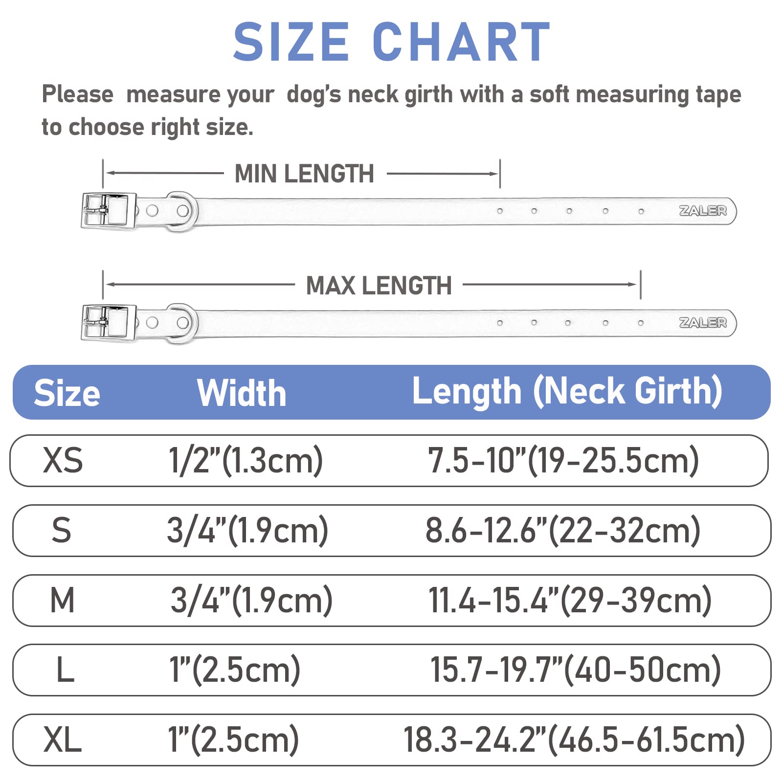 Zaler Waterproof Dog Collar, Adjustable Odor Proof Dog Collars Easy To Clean, Soft Comfortable Pet Collars For Large, Medium Small Dogs (Moonstone Blue, Xl(Length:18.3''-24.2''; Width:1''))