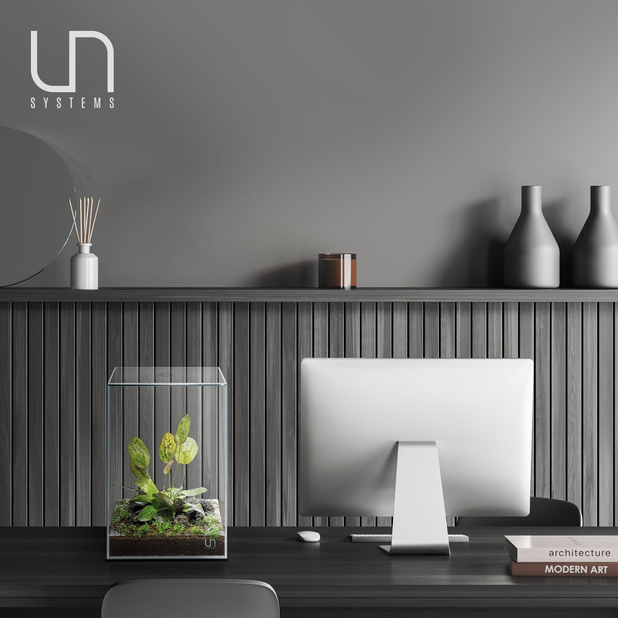 Ultum Nature Systems Prism Rimless Aquarium - Low Iron Glass, Cube With Mitered Lid, Tall Fish Tank, Multi-Purpose Vertical Nano