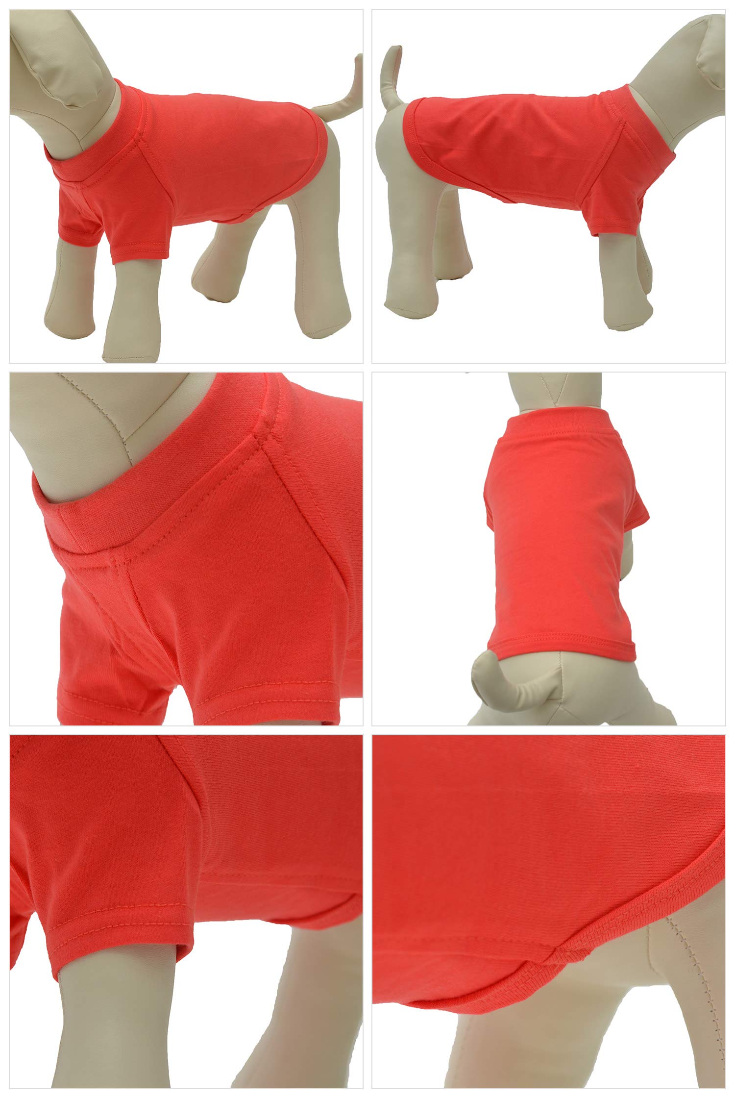 Lovelonglong 2019 Pet Clothing Dog Costumes Basic Blank T-Shirt Tee Shirts for Small Dogs Lobster Pink S