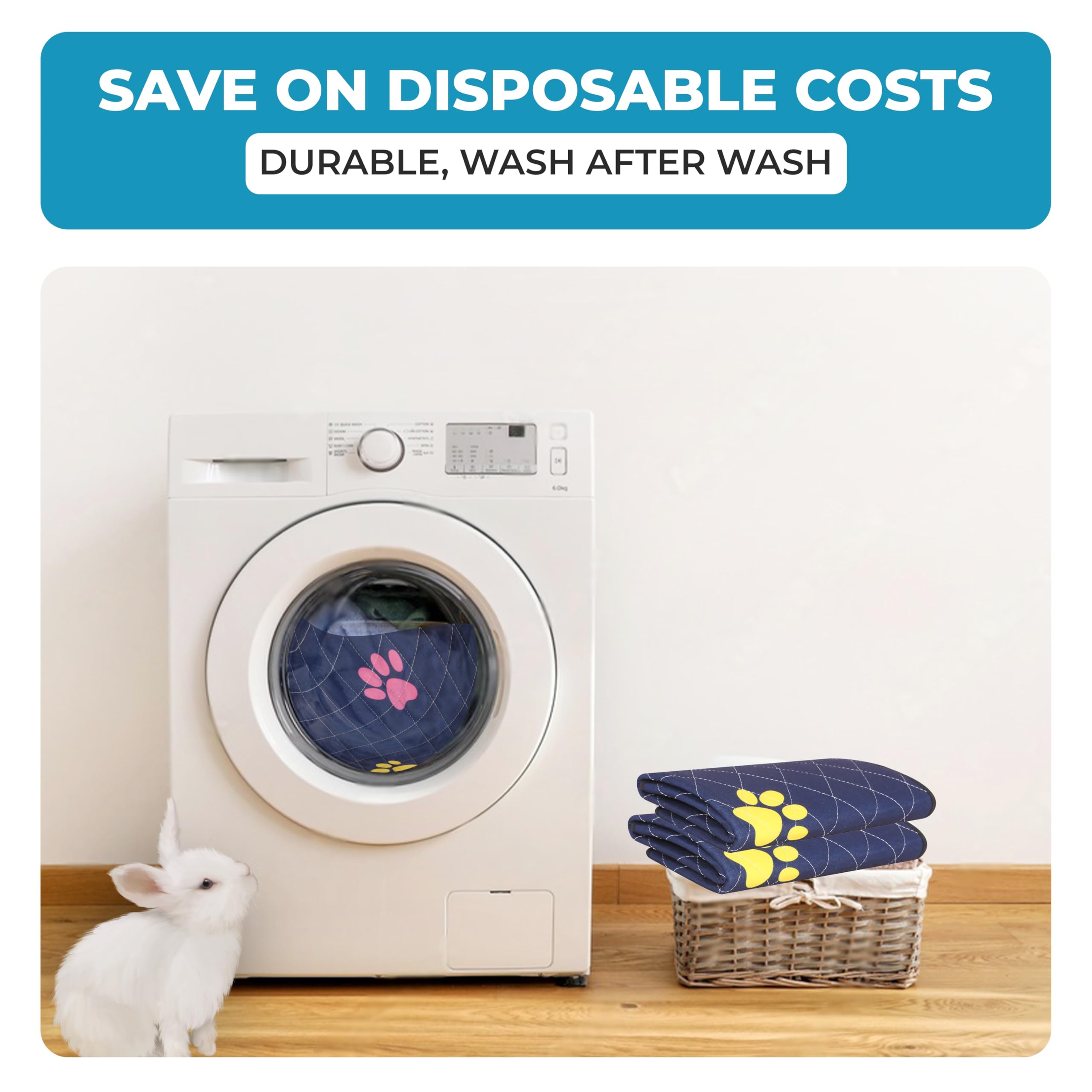 Luftpets Washable Guinea Pig Cage Liner For Midwest, Fast-Drying, Leakproof & Absorbent Rabbit Bedding For Indoor, Non-Slip Mat