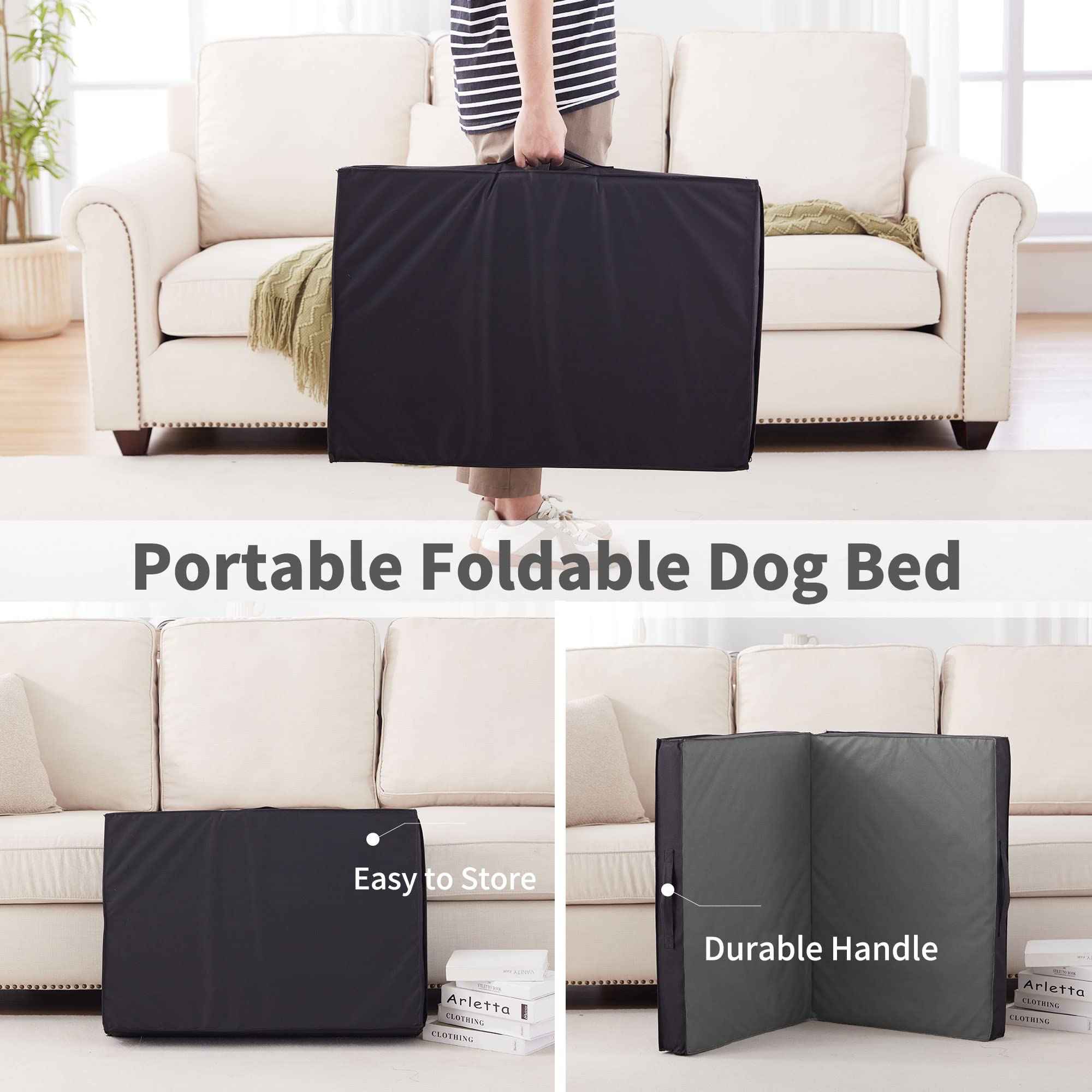 Petabby Outdoor Beds For Large Dogs, Waterproof With Washable Cover, Foldable Cooling & Orthopedic: 35In All Weather