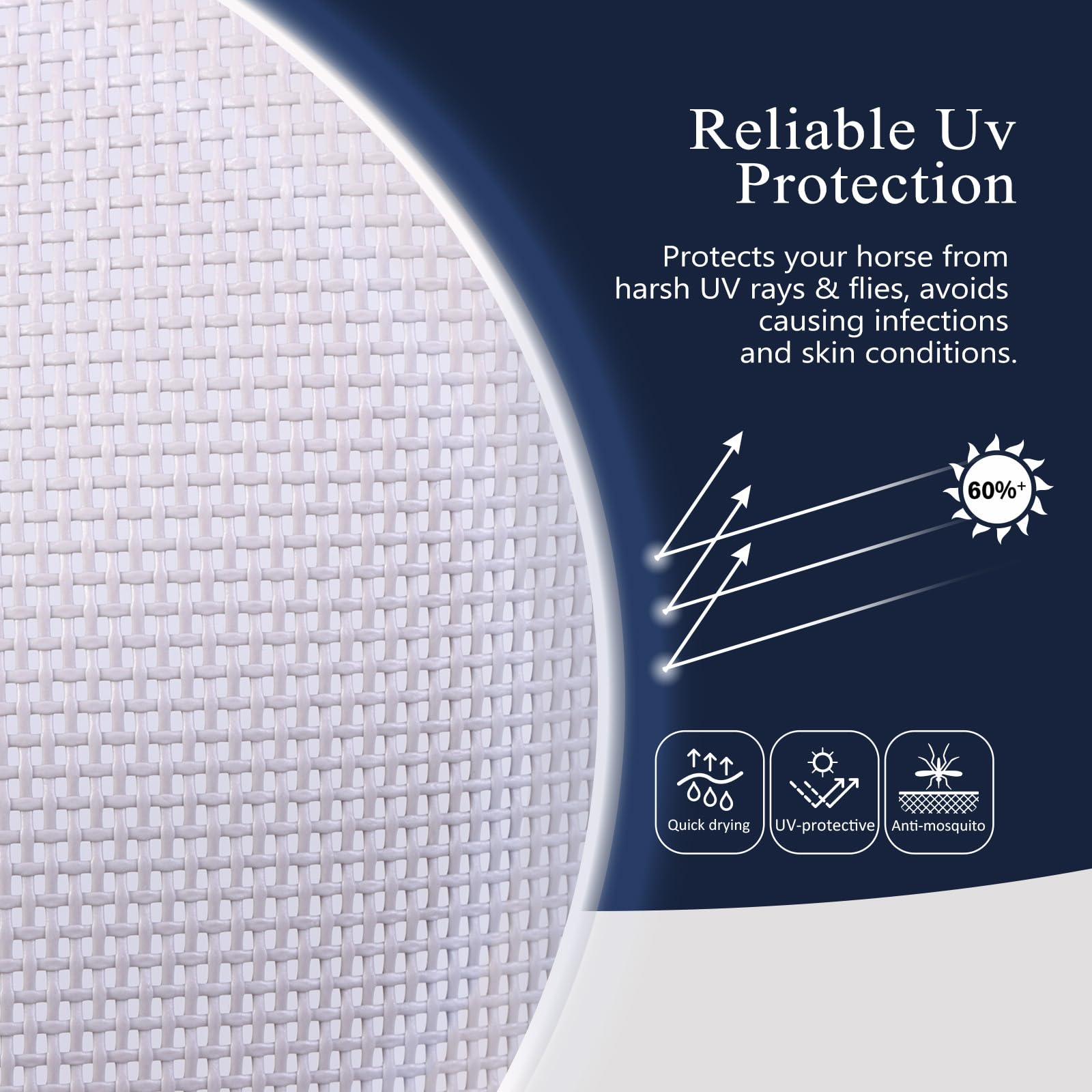 Harrison Howard Full Face Horse Fly Mask UV Protection and Breathable for Equine Use Comfortable Navy XS