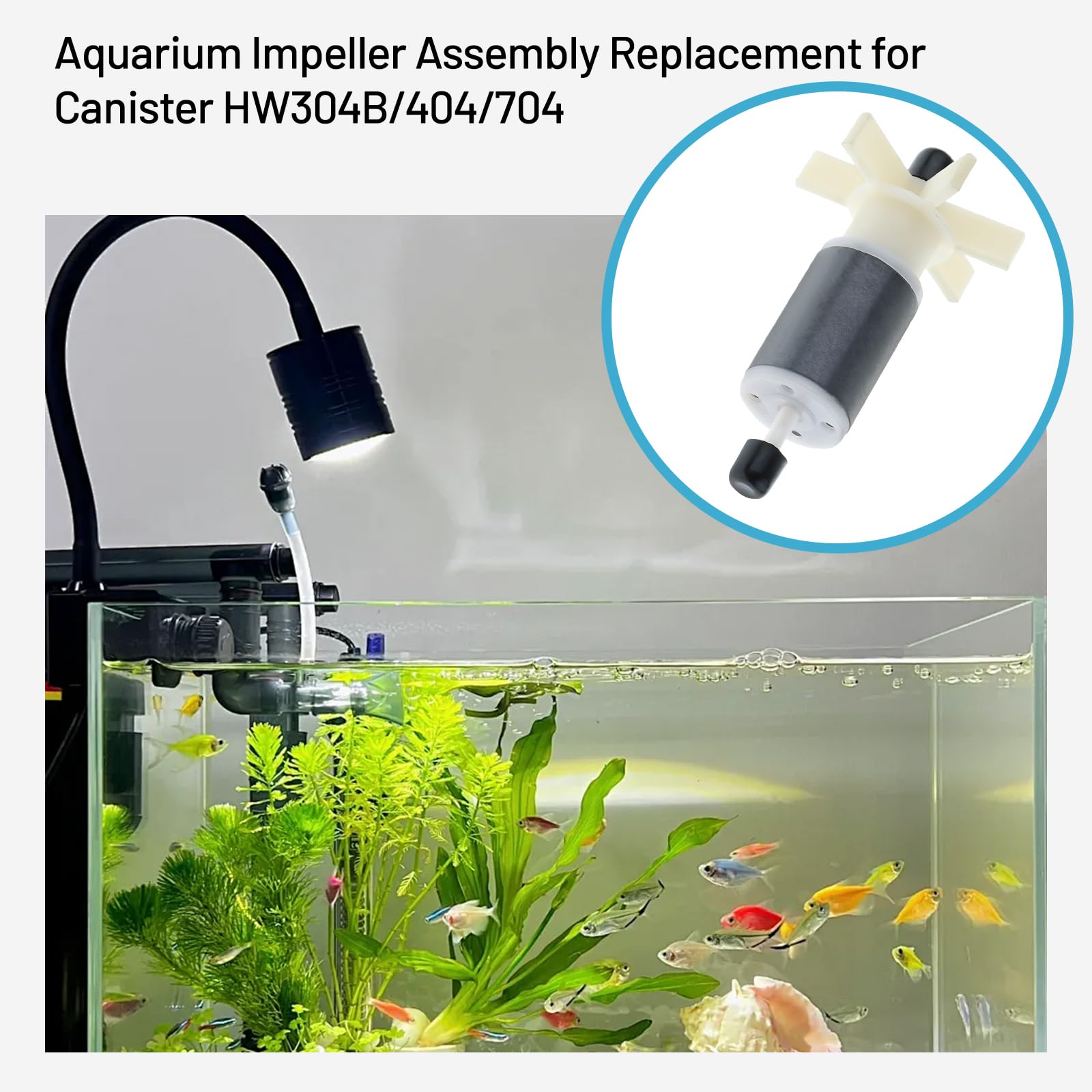Kesoto 2 Pcs Aquarium Impeller Assembly Replacement For Canister Hw304B/404/704