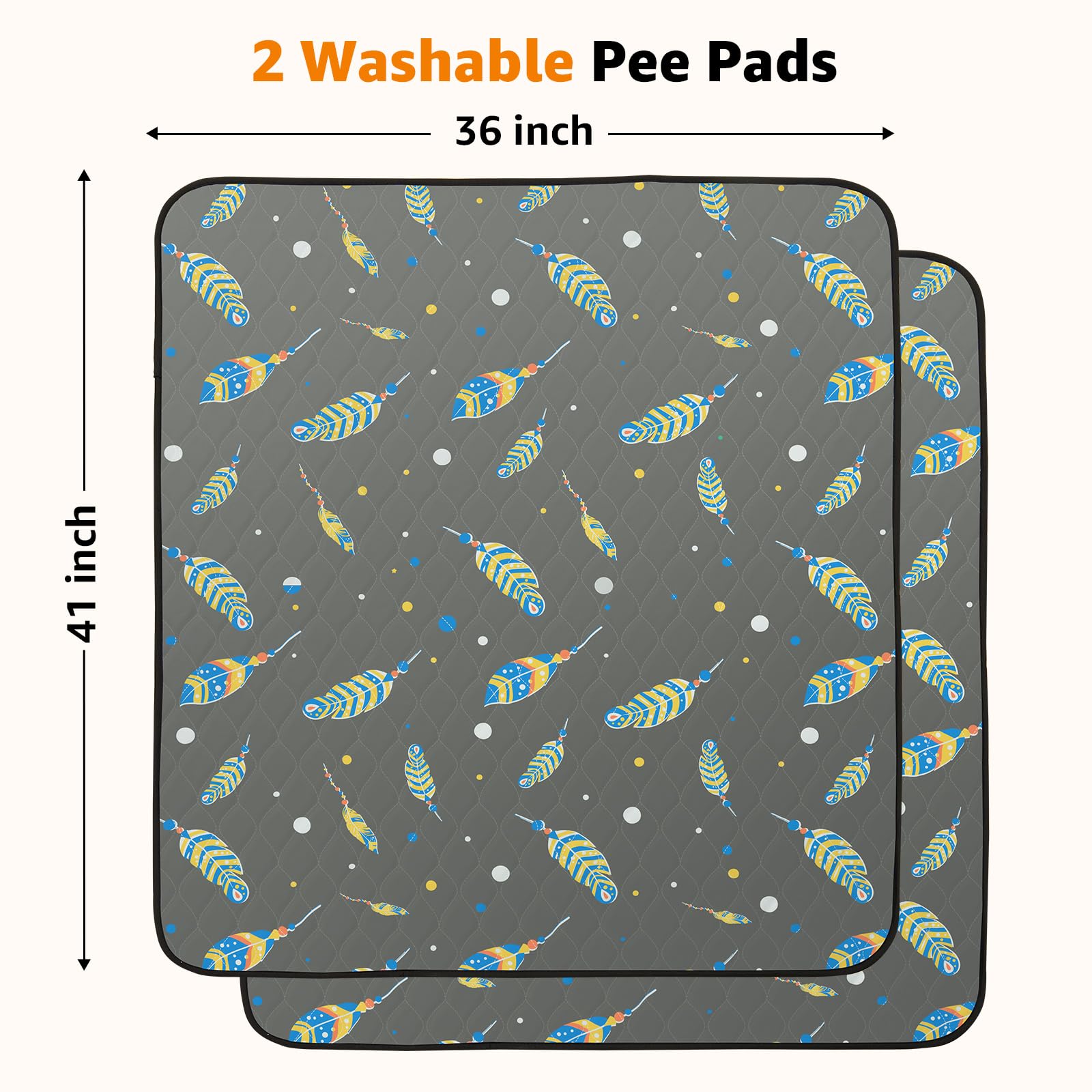 Dog Pee Pads Washable: 2 Pack Reusable Puppy Pads, Reusable Pee Pads Waterproof & Leakproof Puppy Pad, Non-Slip Whelping Pee Pad