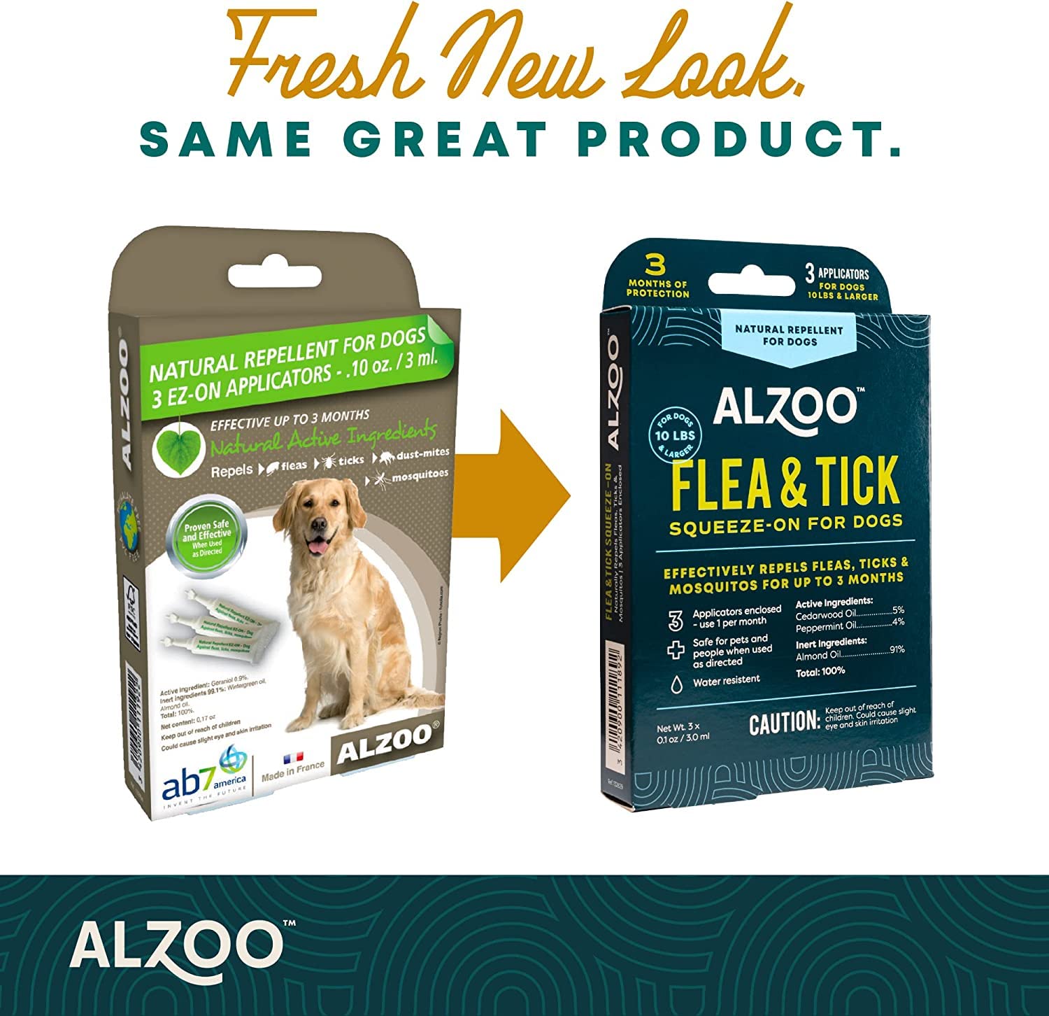 Alzoo Flea & Tick Repellent Squeeze-On For Dogs And 8 Fl. Oz. Flea & Tick Repellent Spray For Dogs, 100% Plant-Based Active Ingr