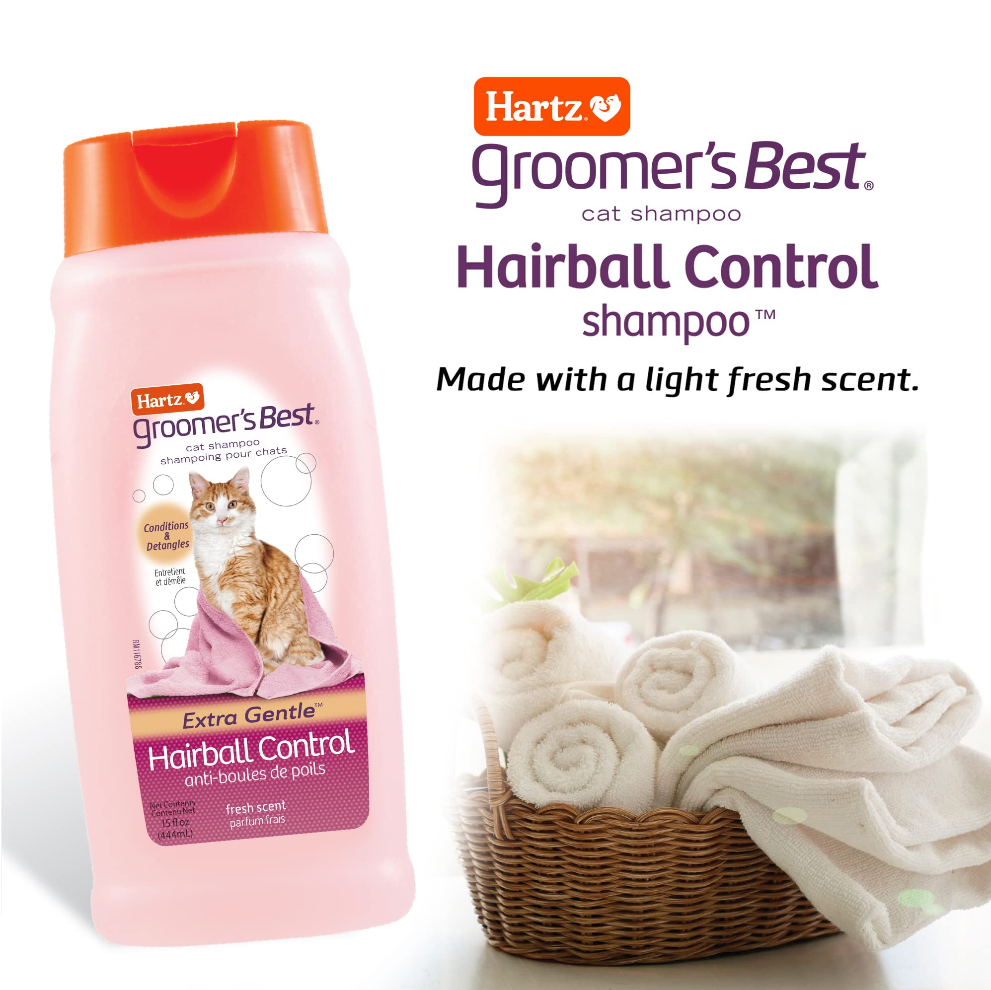 HARTZ Groomers Best Hairball Control Cat Shampoo