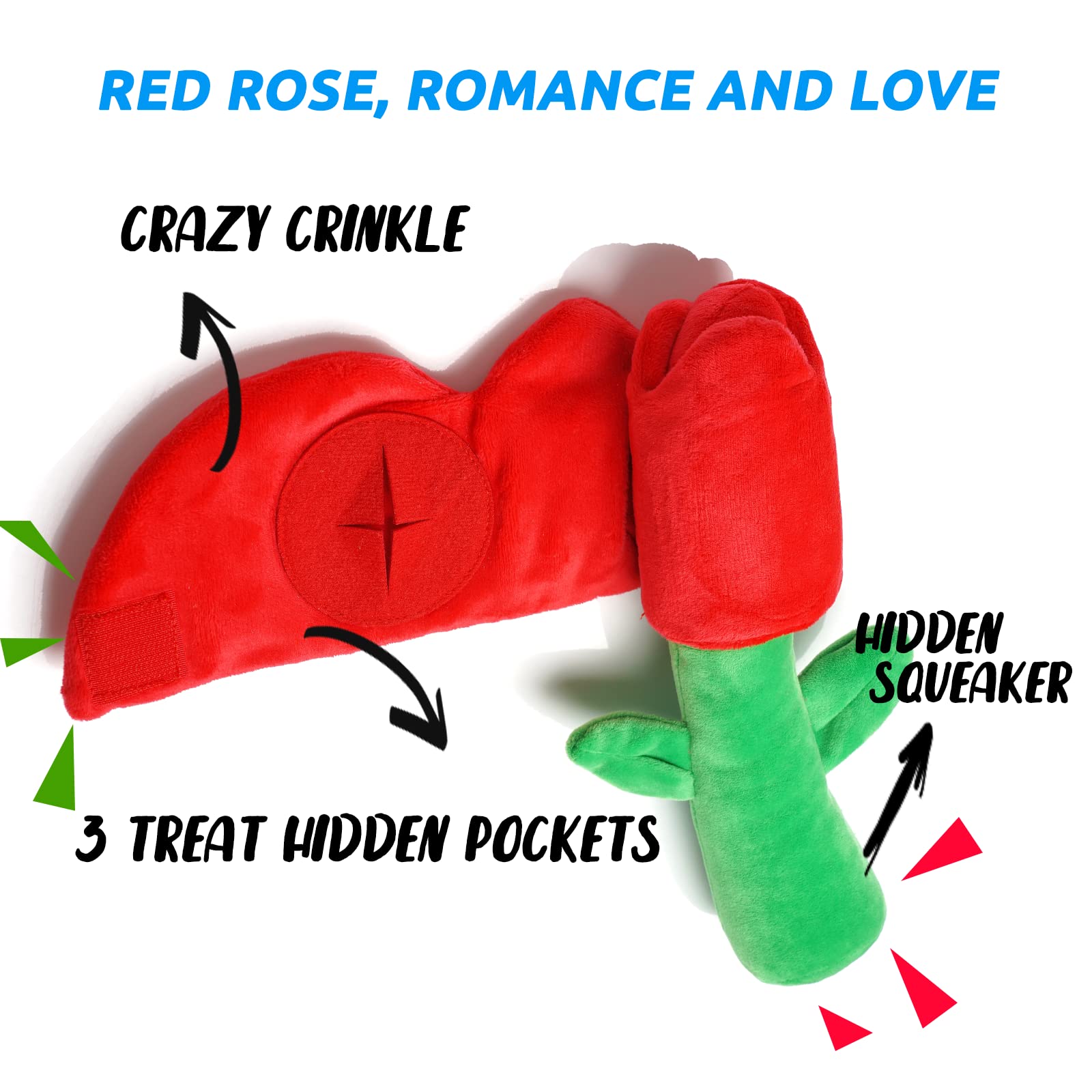 REQIHO Dog Puzzle Toys, Valentine Day Dog Toys, Dog Birthday Toy Enrichment Squeaky Crinkle Treat Dispensing Dog Toy for Small M