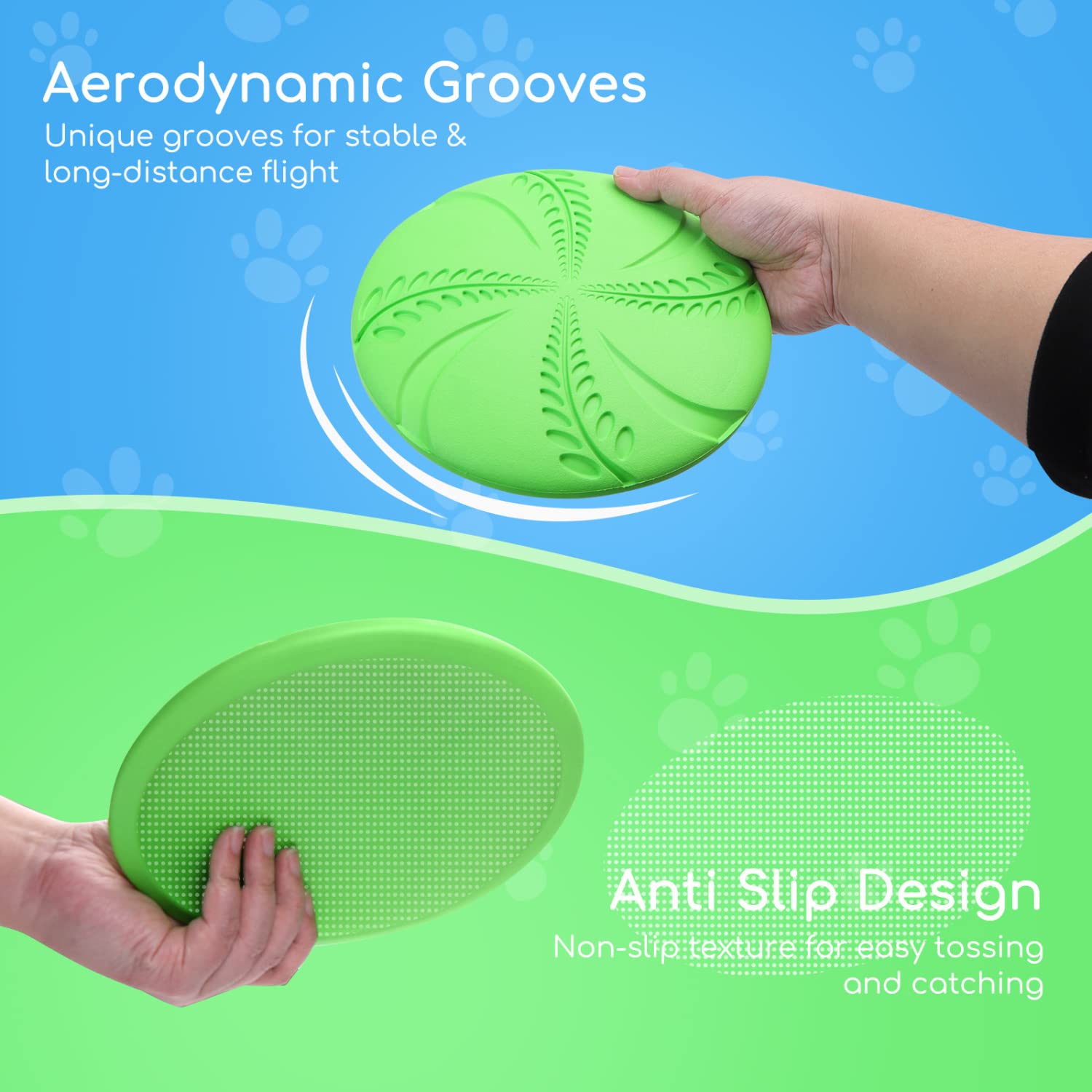 Nobleza 2 Pack Dog Flying Disc, Flexible Floatable Dog Disc Toy for Long-Distance Flies and Floats, Lightweight Soft Flying Disc