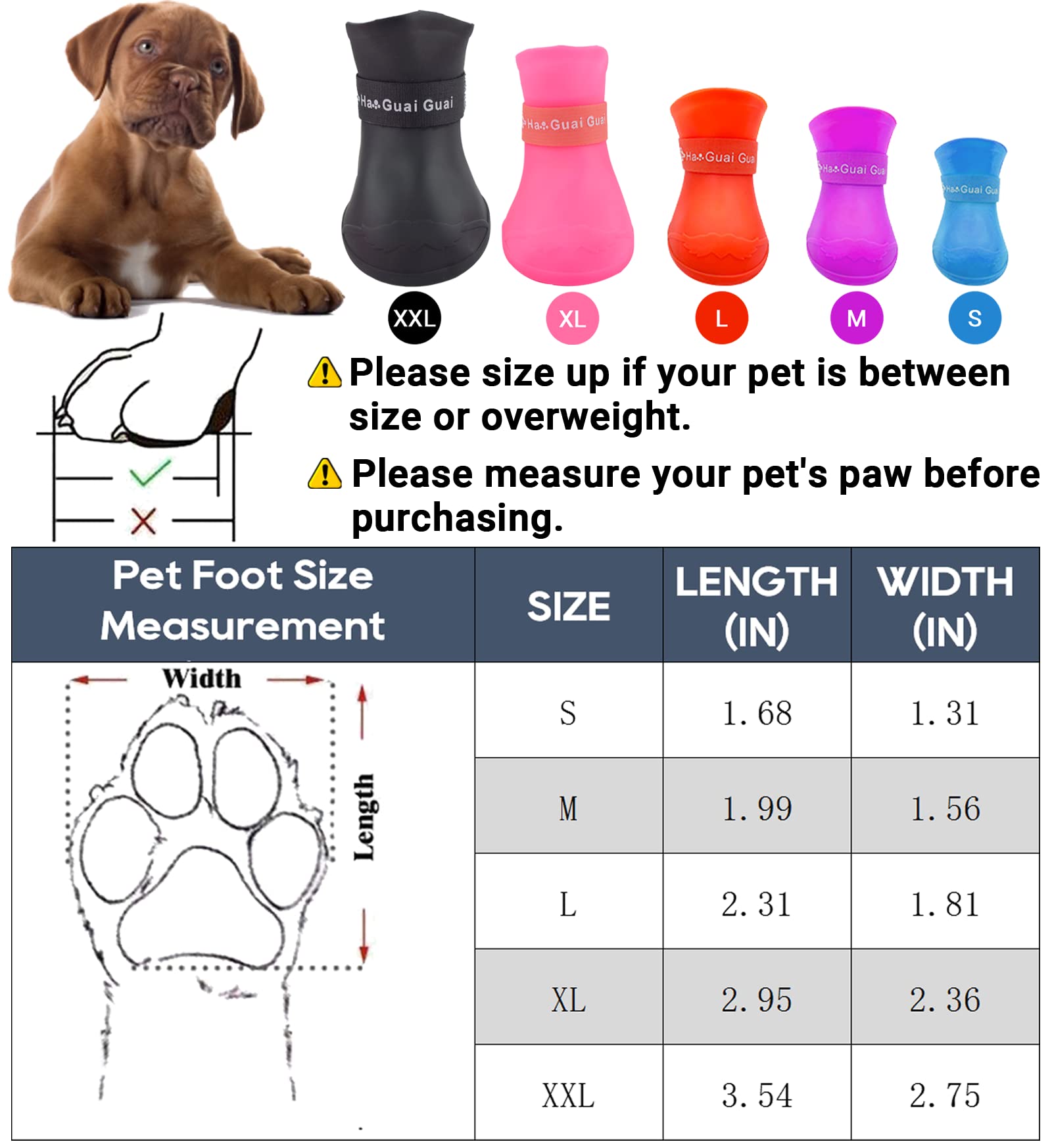 Cdycam Puppy Dogs Candy Colors Anti-Slip Waterproof Rubber Rain Shoes Boots Paws Cover (Purple, Small)