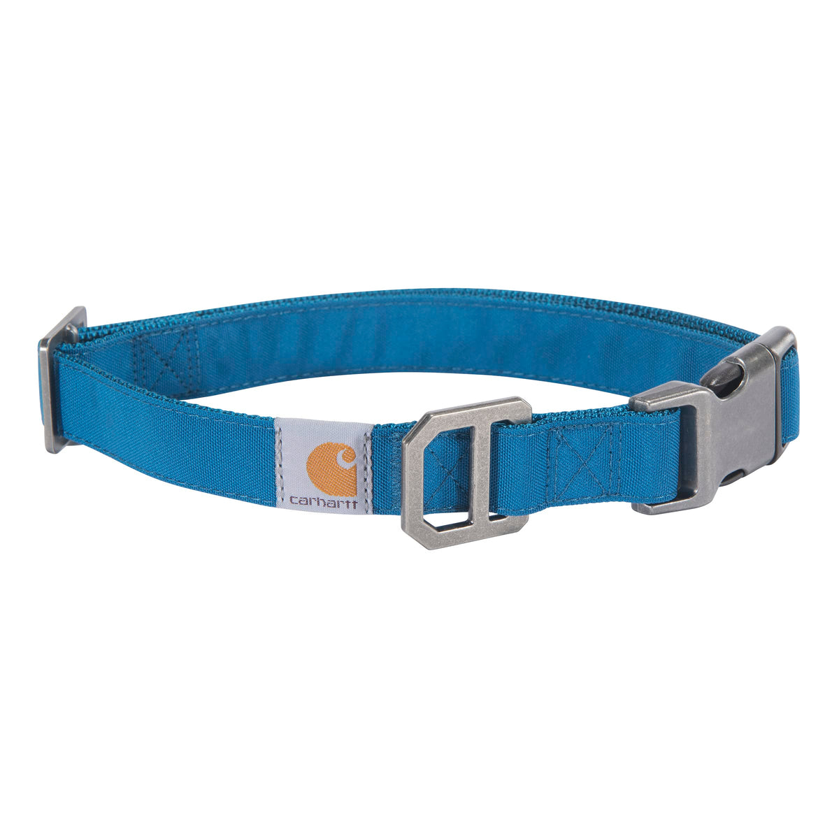 Carhartt Nylon Duck Dog Collar, Fully Adjustable Durable 2-Ply Cordura Nylon Canvas Collars For Dogs, Marine Blue, Medium