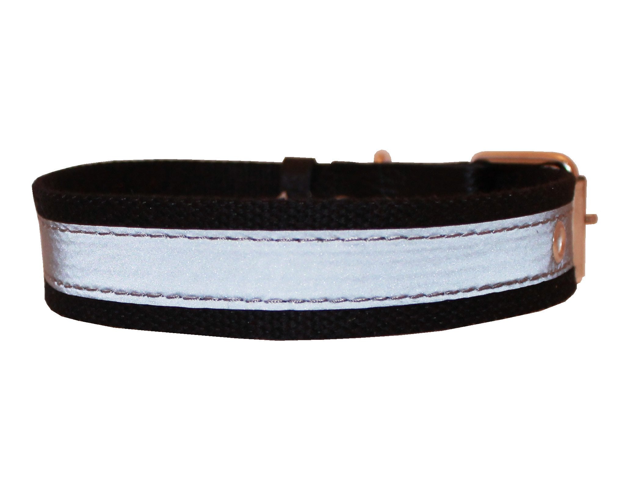 Cotton Web/Leather Reflective Dog Collar 20' Long 1' Wide Fits 14'-18' Neck, Amstaff