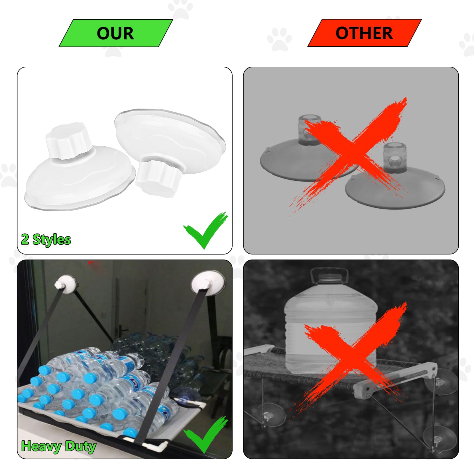 Accencyc Thick Suction Cup Cat Perches 4Pcs Cat Hammock Replacement Screw Suction Cups For Window Seat