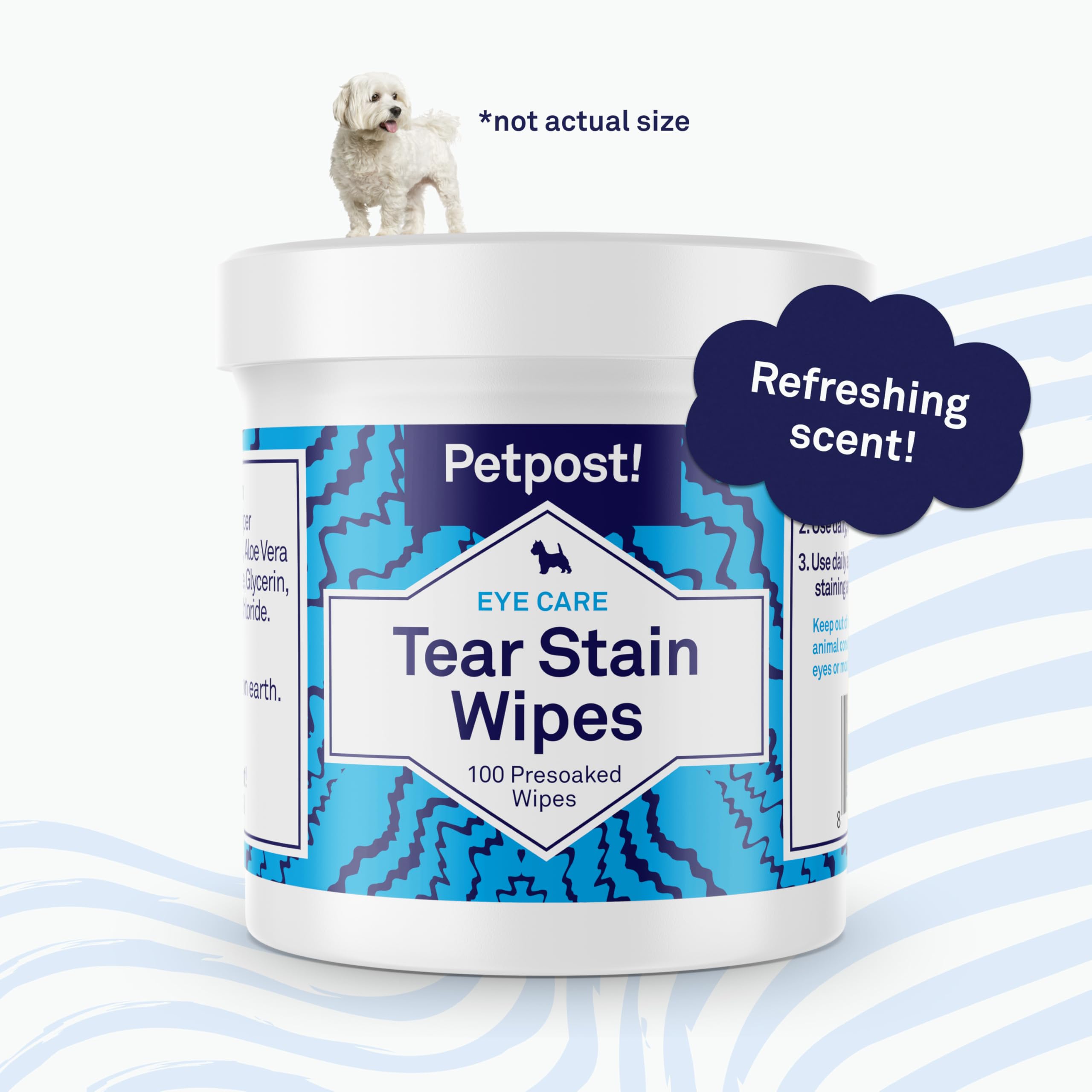 Petpost Tear Stain Remover Wipes for Dogs | 100 Count Gentle Eye Wipes with Juniper Berry & Coconut | Dog Face Wipes for Tear St