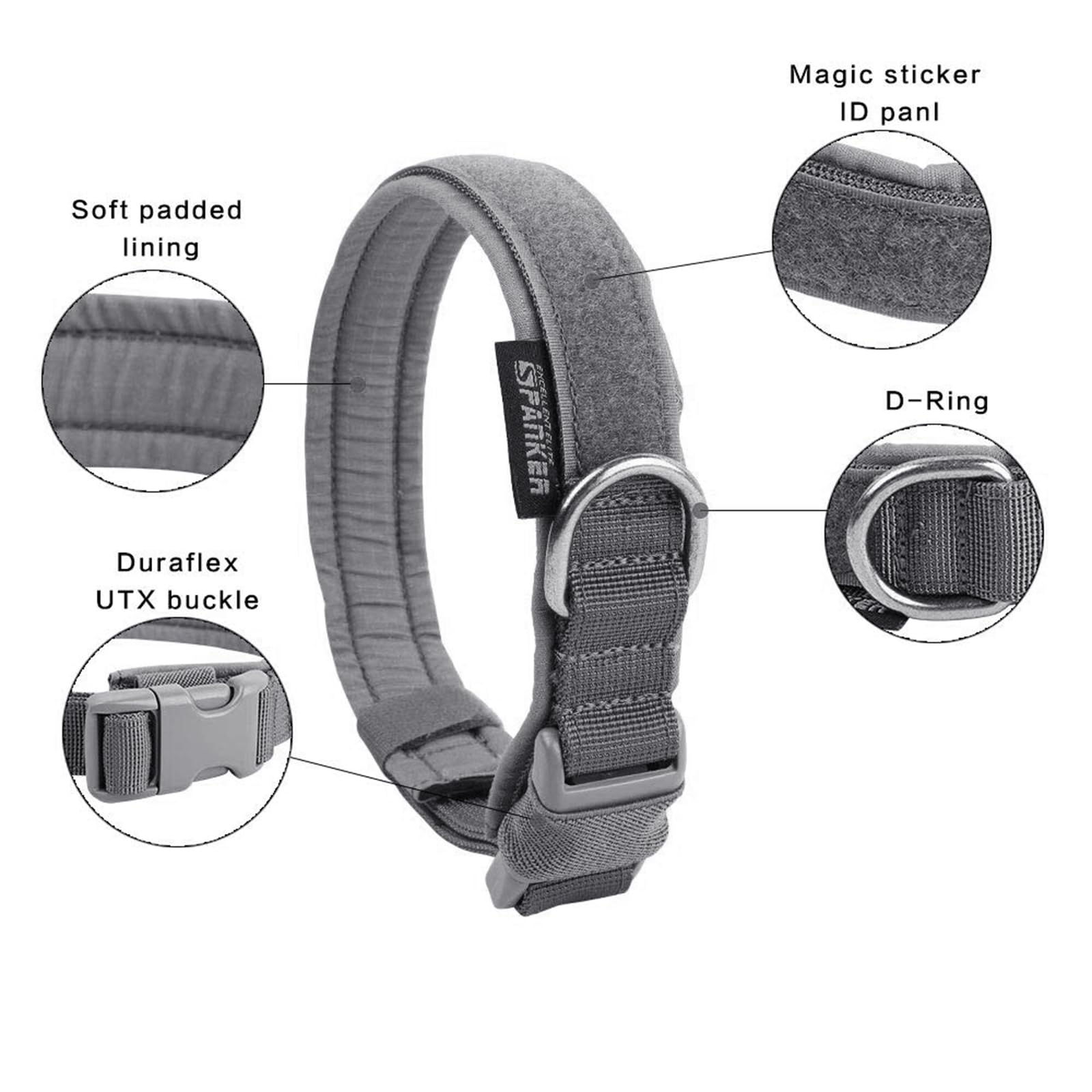 EXCELLENT ELITE SPANKER Puppy Collar Military Dog Collar Adjustable Quick Release Nylon Dog Collar for Small Medium Dog Soft Pad