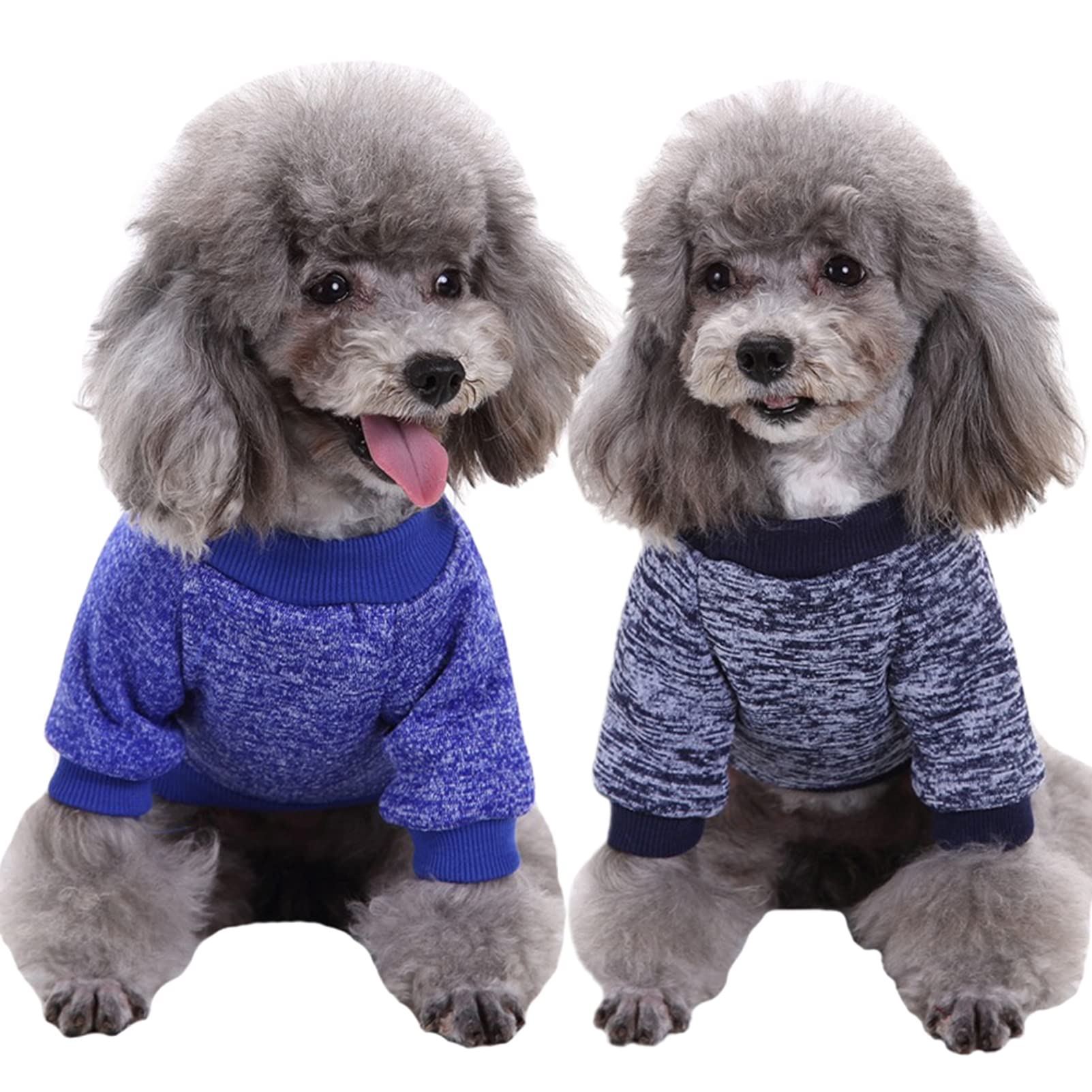 Chborless Pet Dog & Cat Sweater - Warm Pajamas, Soft Puppy Clothes For Small Dogs, Winter Doggie Sweatshirt (Xxs, Dark Blue+Navy