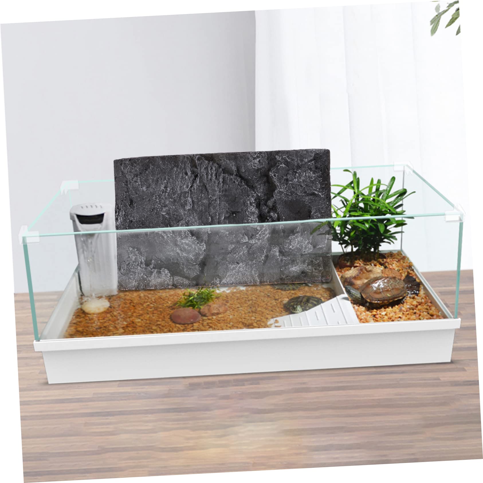 Mikikit Rock Terrarium Background: Reptile Tank Backdrop Wall Decor 3D Rock Stone Background Decorations Reptile Tank Background
