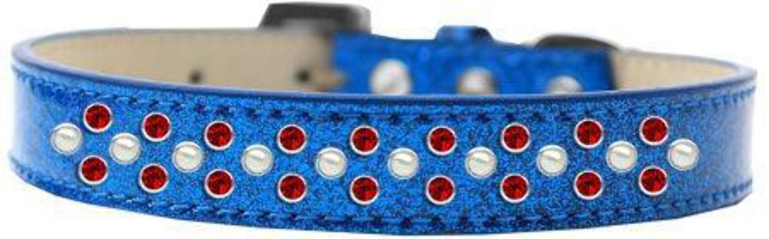 Mirage Pet Products Sprinkles Ice Cream Dog Collar with Pearl and Red Crystals, Size 18, Emerald Green